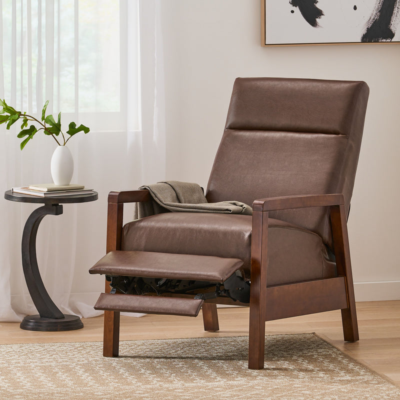 Faux Leather Upholstered Pushback Recliner