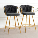 Modern Design High Stool With Plated Legs (Set of 2)