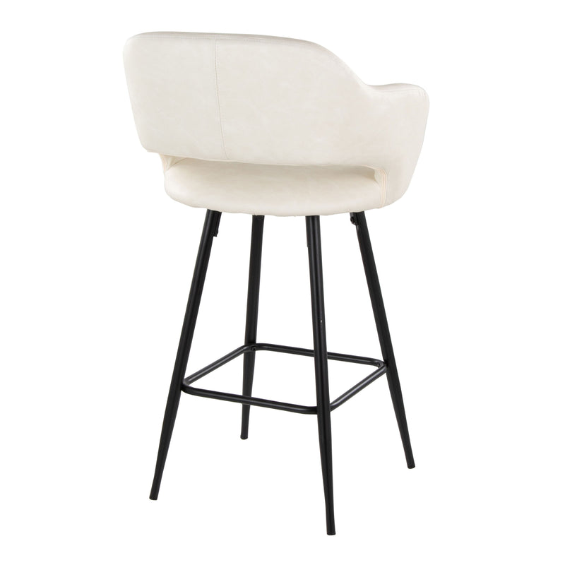 Margarite - Contemporary Fixed Height Counter Stool With Square Footrest (Set of 2)