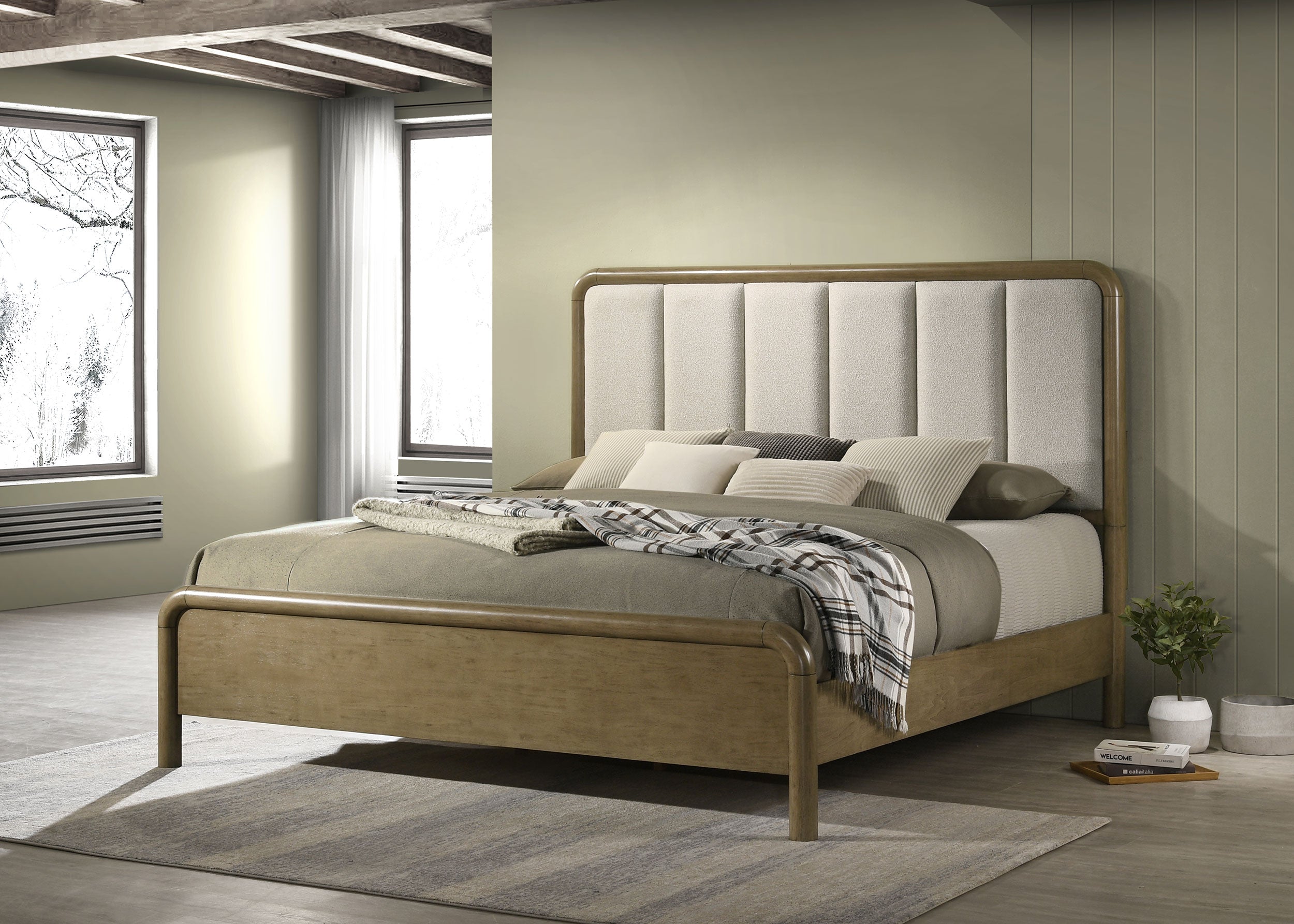 Amsbury 59-inch Upholstered Queen Bed Nutmeg — view 2