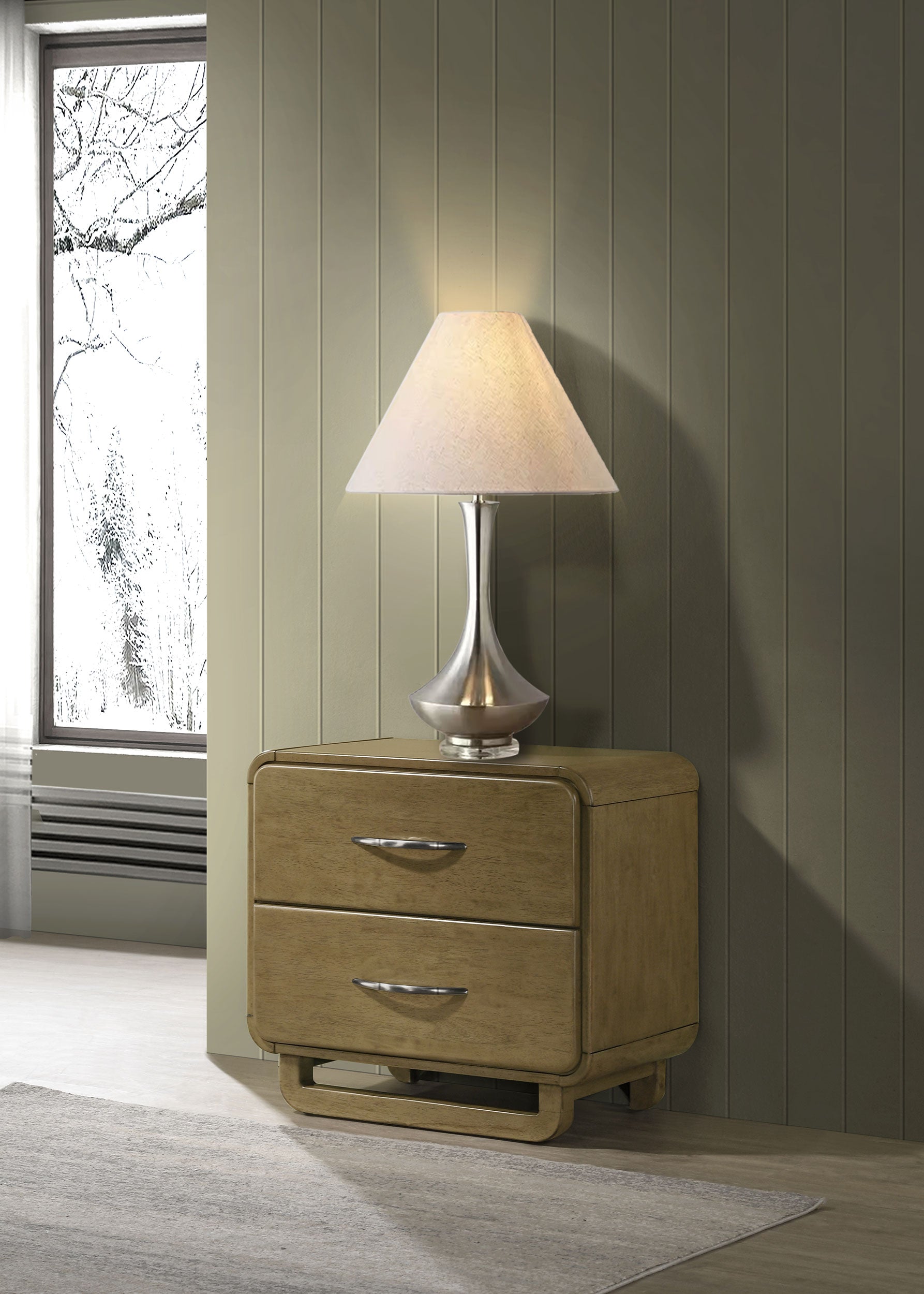 Amsbury 2-drawer Nightstand Bedside Table Nutmeg — view 2