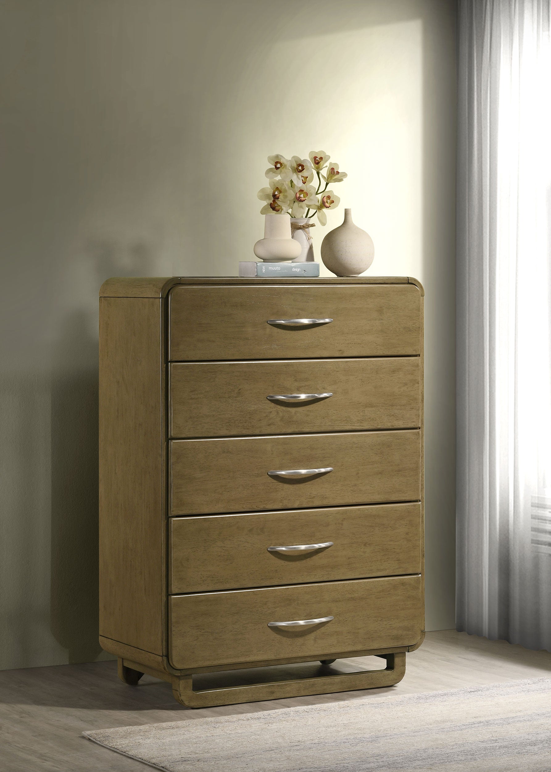 Amsbury 5-drawer Chest of Drawers Nutmeg — view 2