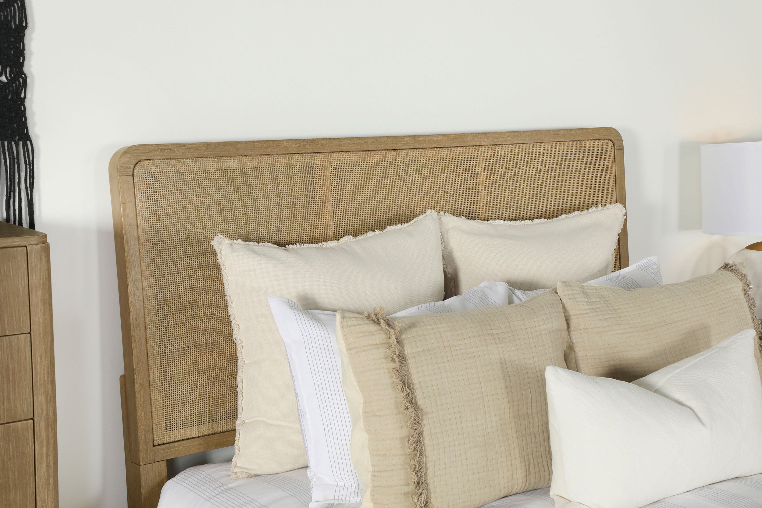 Arini Rattan Eastern King Panel Bed Sand Wash and Natural — view 7