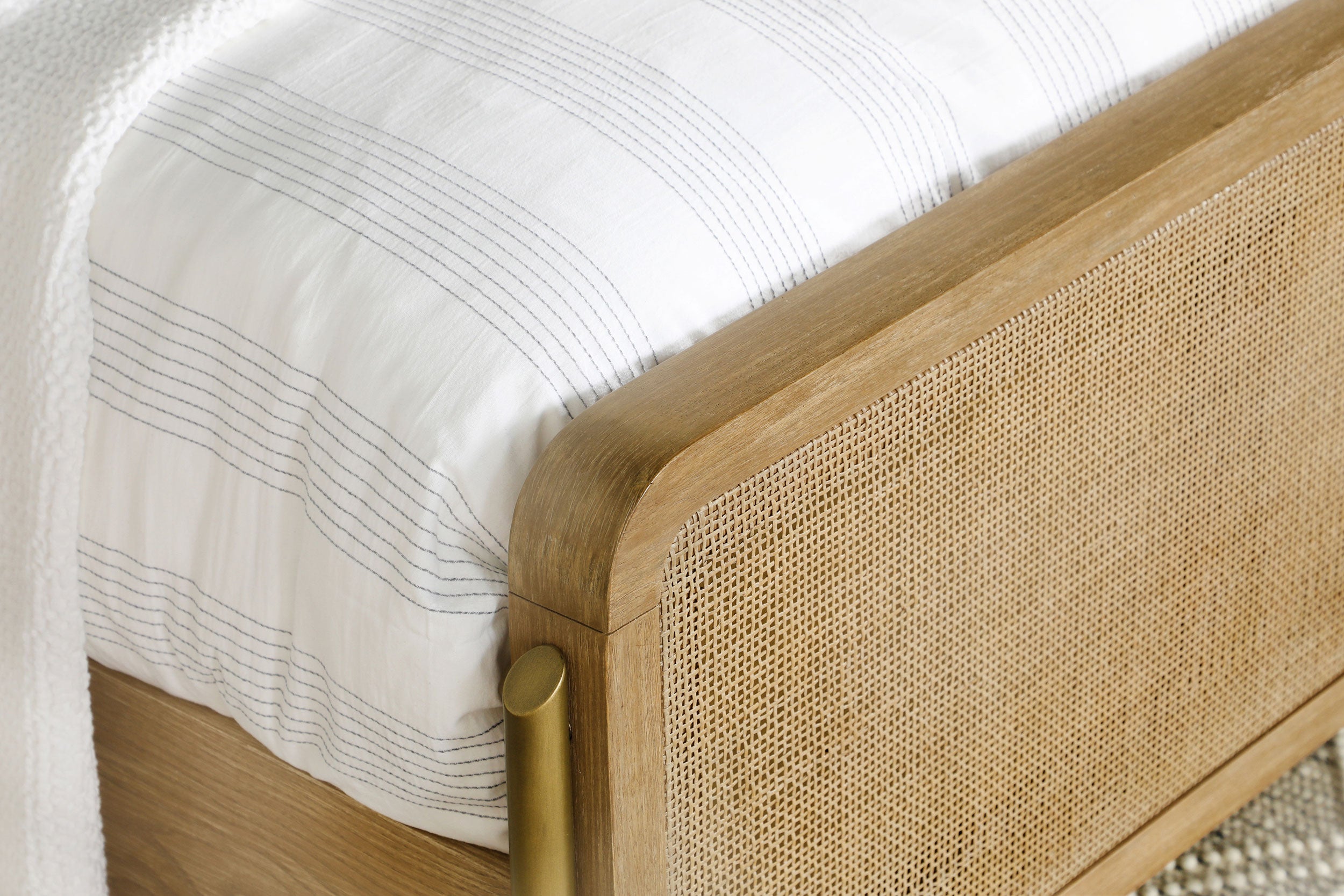 Arini Rattan Eastern King Panel Bed Sand Wash and Natural — view 8