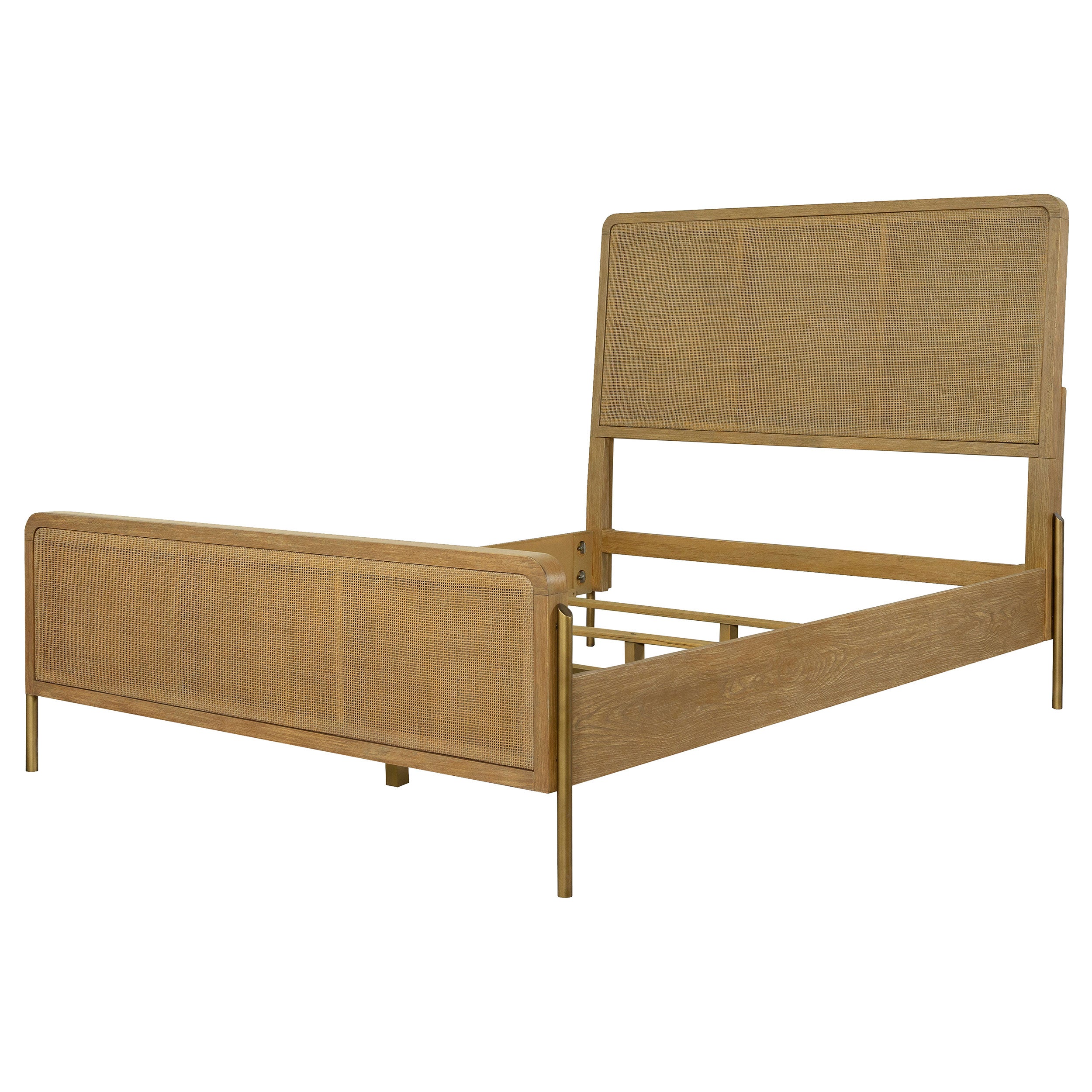 Arini Rattan Queen Panel Bed Sand Wash and Natural Cane — view 4
