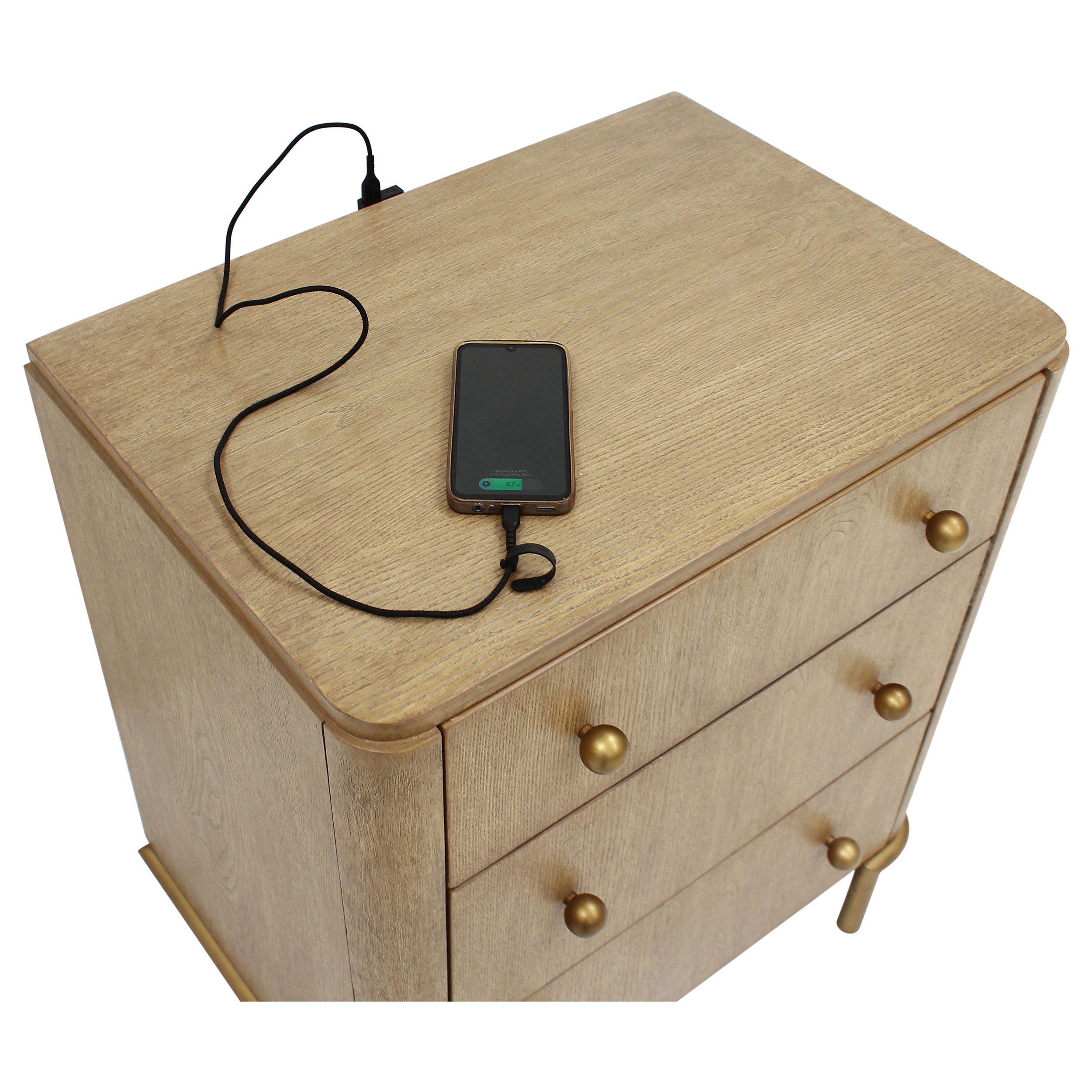 Arini 3-drawer Nightstand Sand Wash — view 11