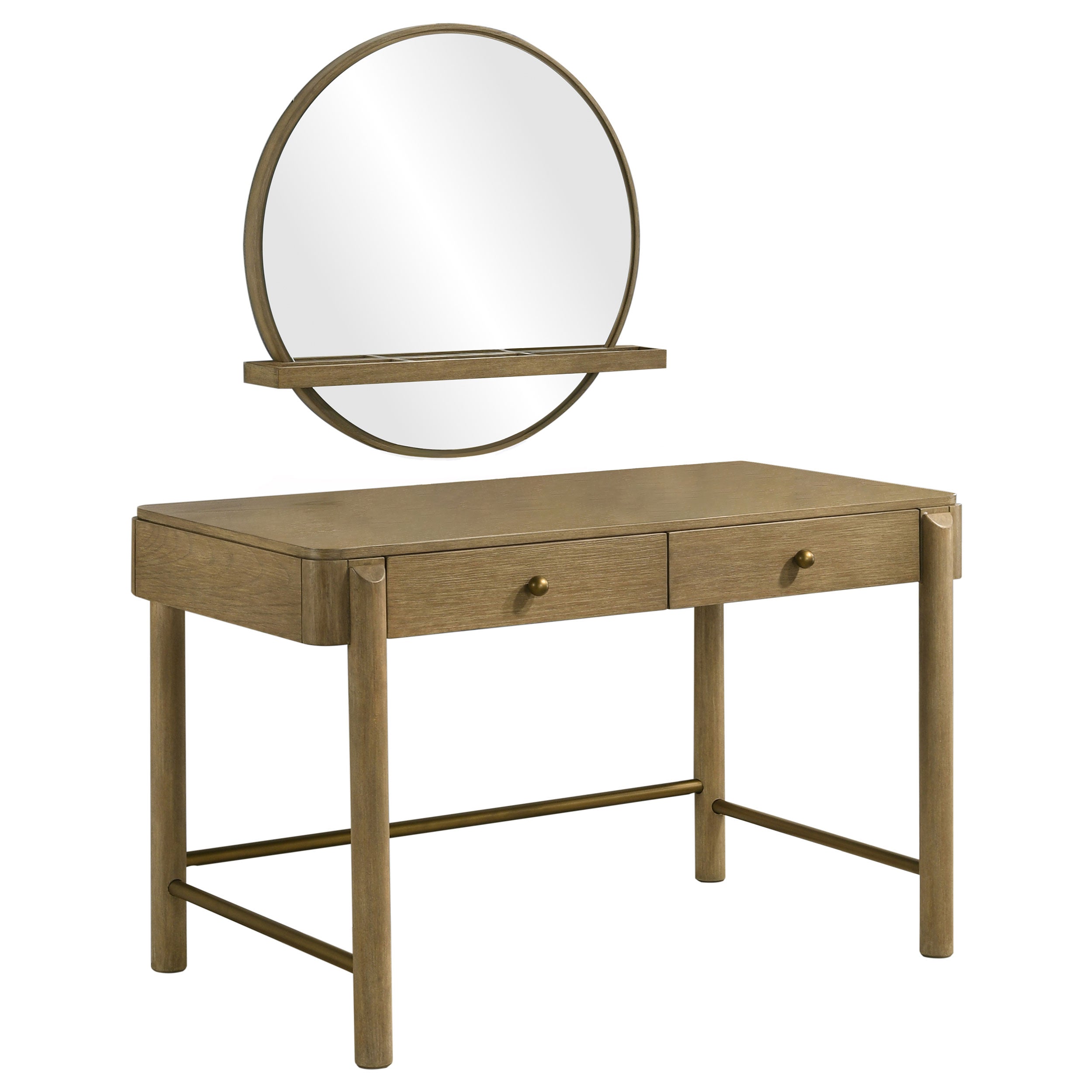 Arini 2-piece Makeup Vanity Table and Mirror Set Sand Wash — view 1