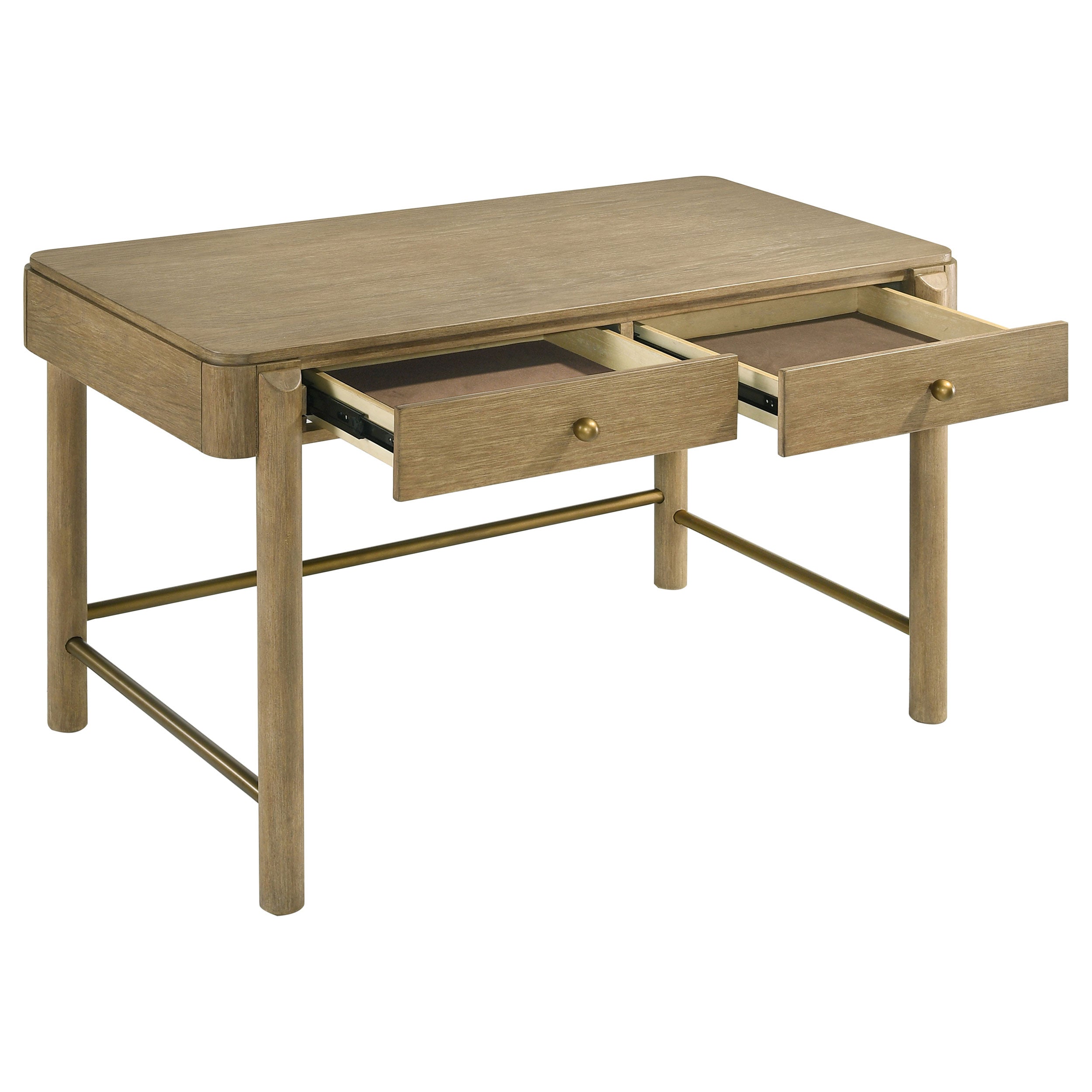 Arini 2-drawer Vanity Desk Makeup Table Sand Wash — view 3