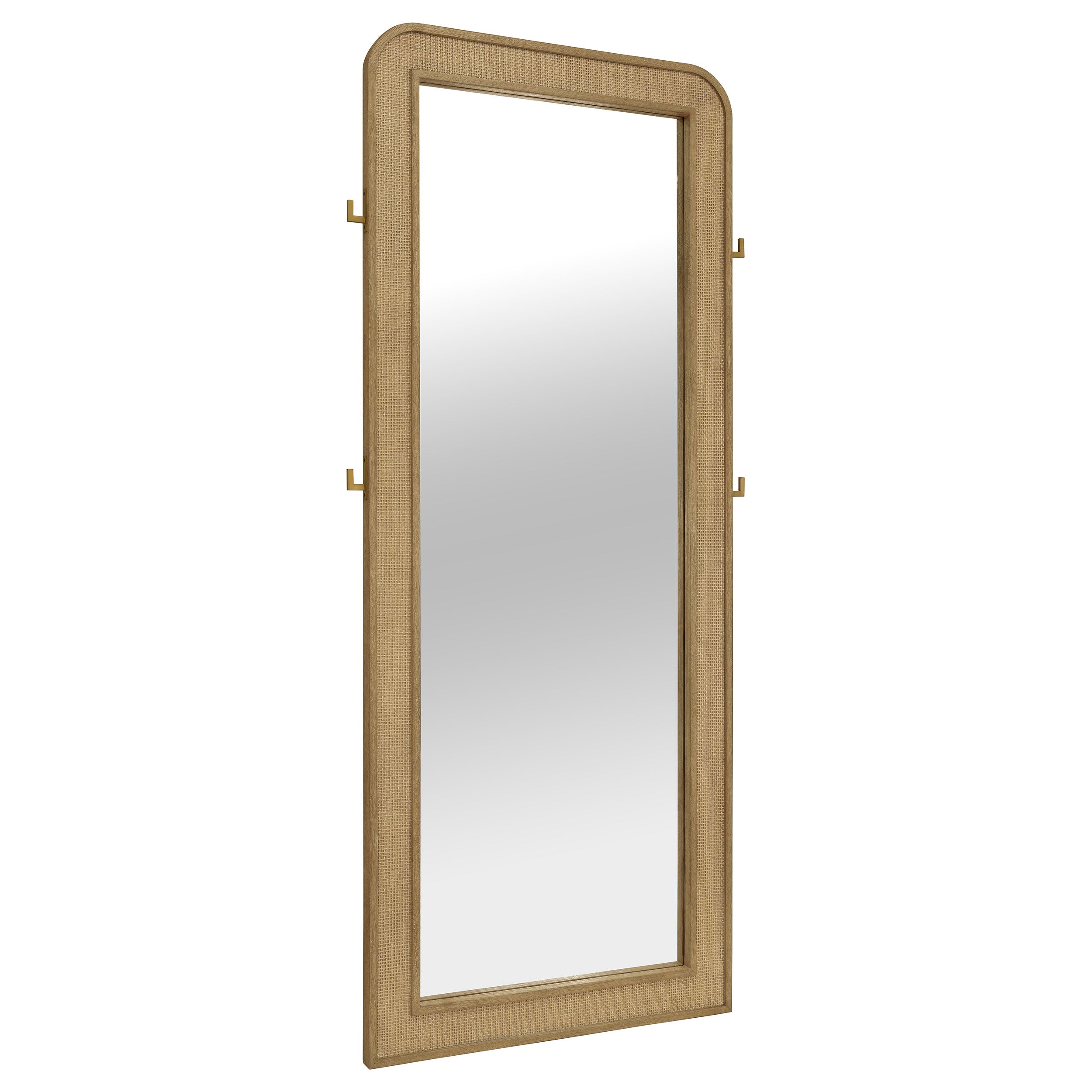 Arini Cane Weave Full Length Standing Floor Mirror Sand Wash — view 1
