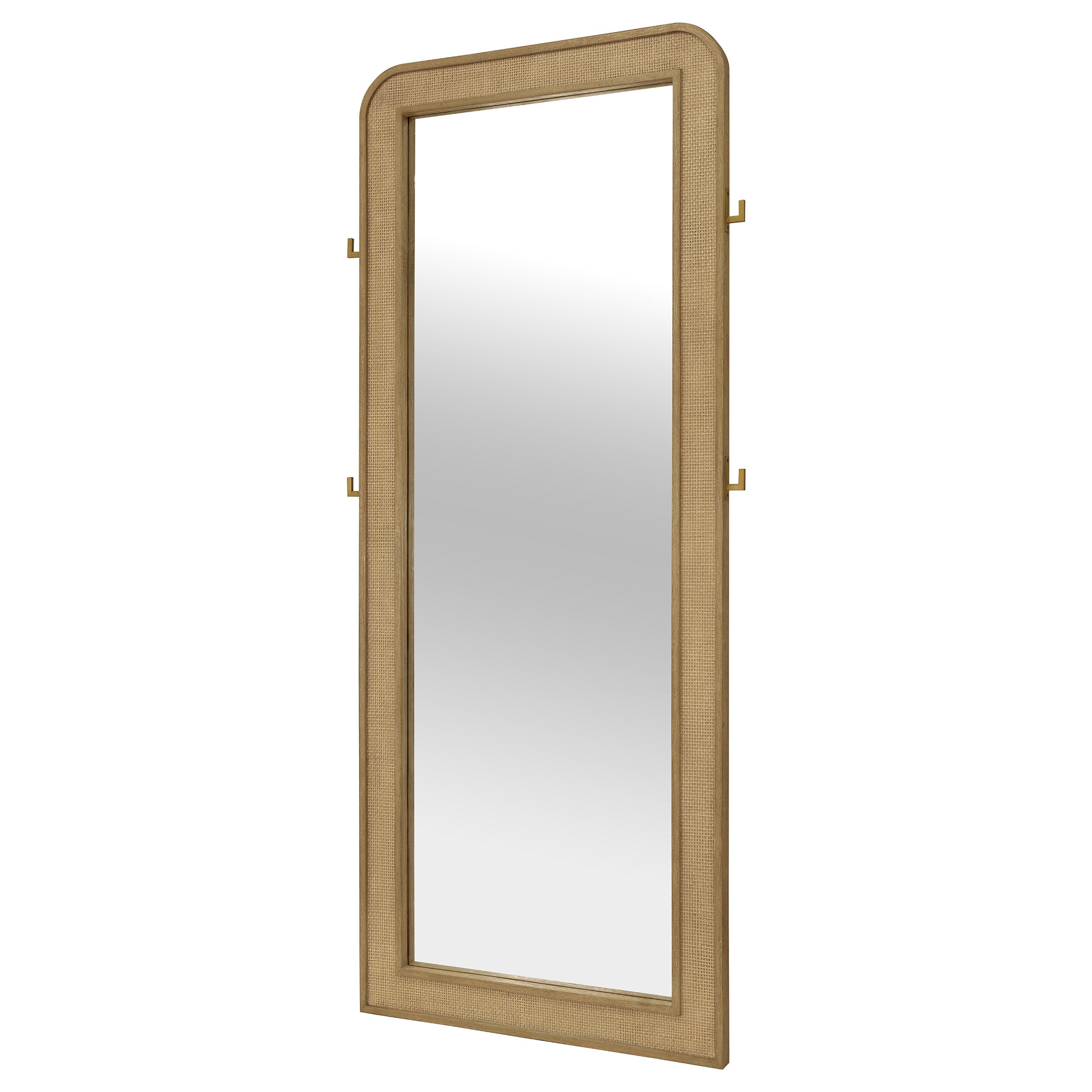 Arini Cane Weave Full Length Standing Floor Mirror Sand Wash — view 4
