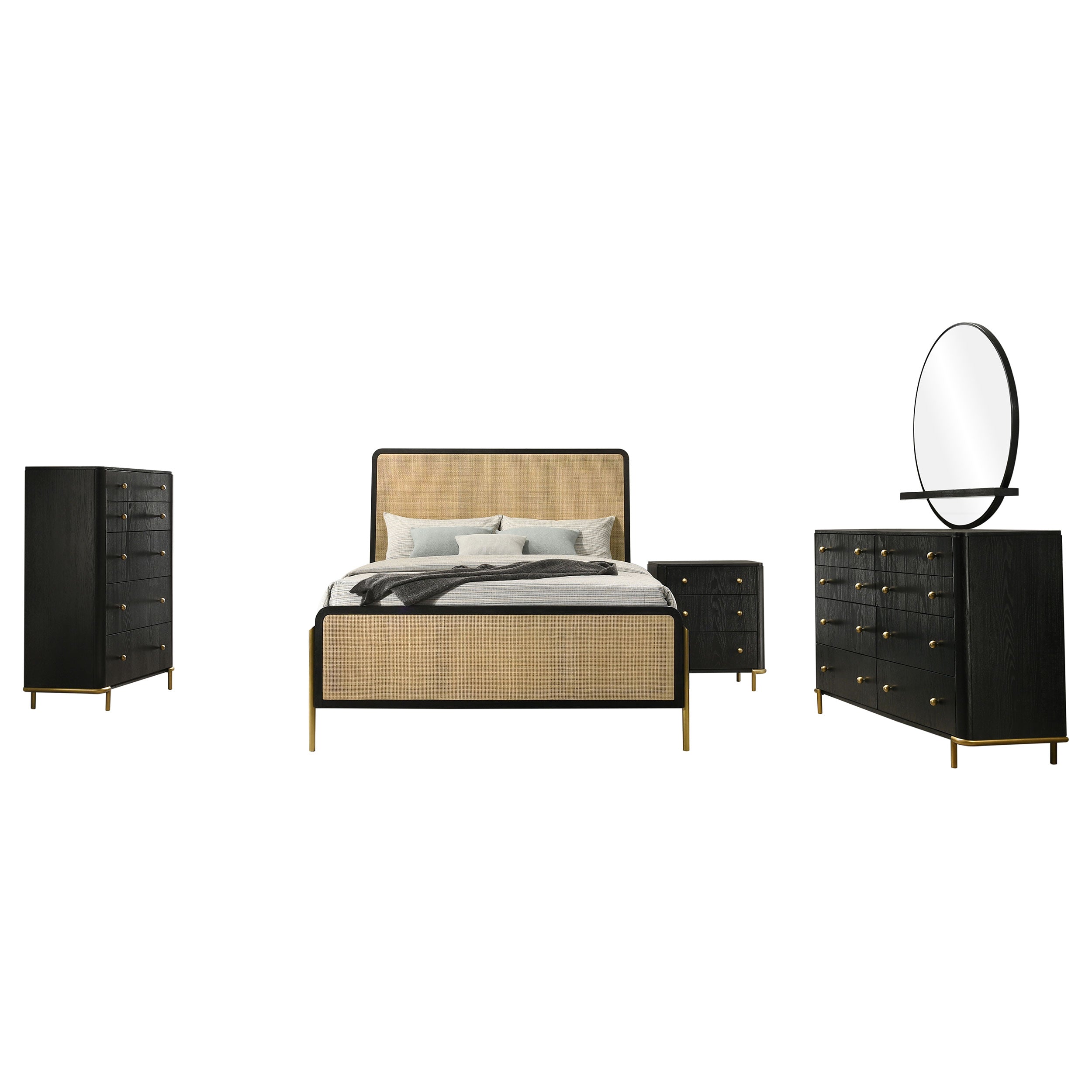 Arini 5-piece Eastern King Bedroom Set Black and Natural — view 2