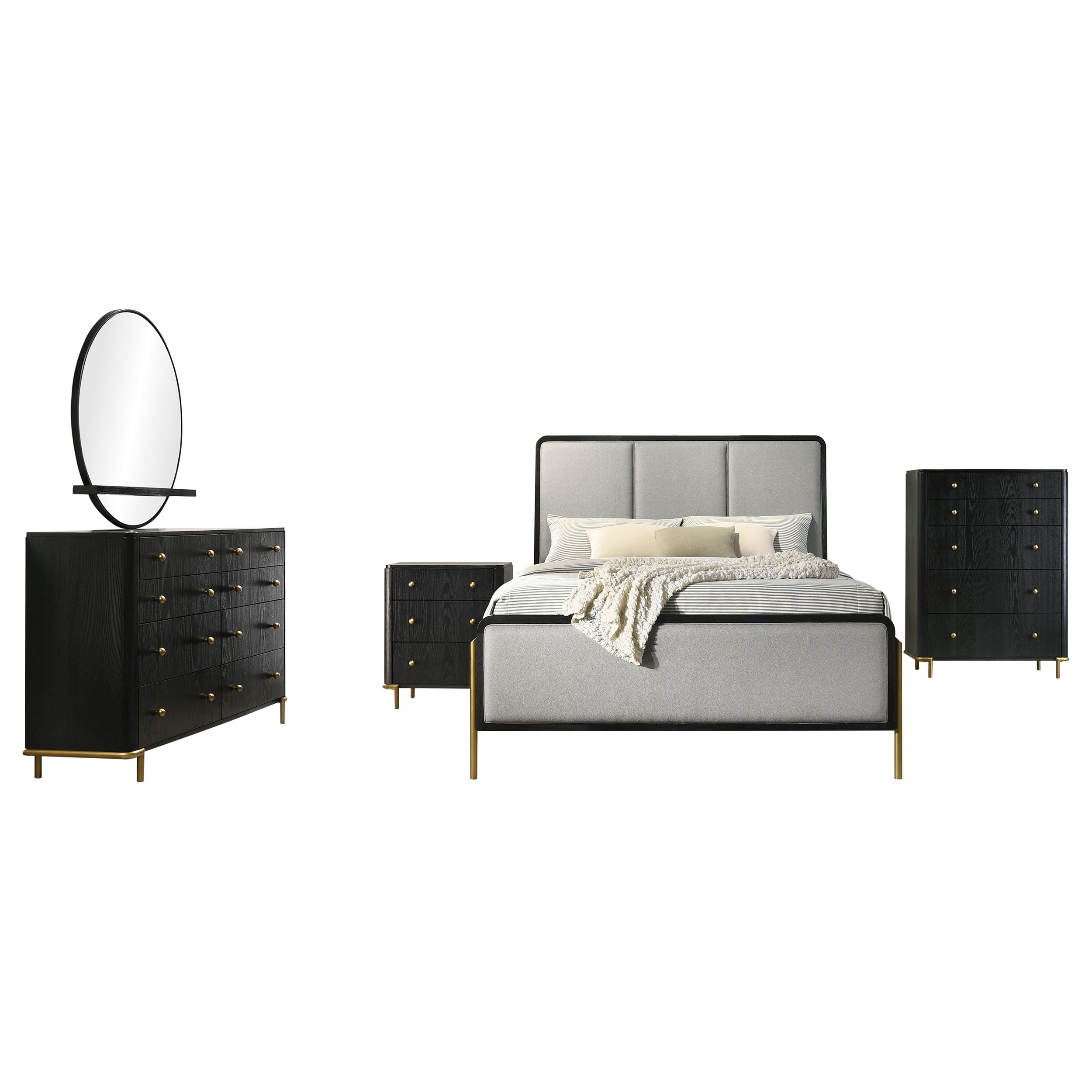 Arini 5-piece Eastern King Bedroom Set Black and Grey — view 2