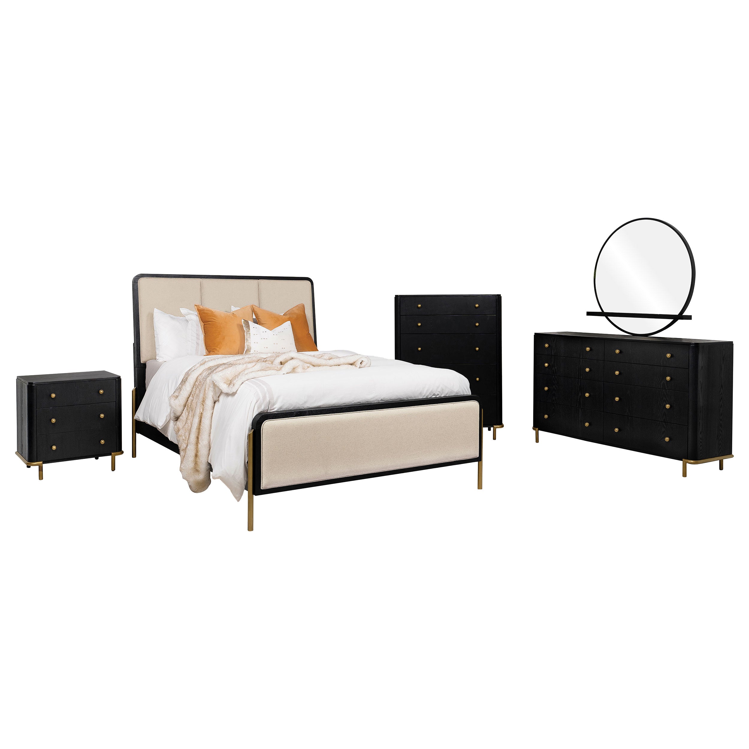 Arini 5-piece Queen Bedroom Set Cream and Black — view 2