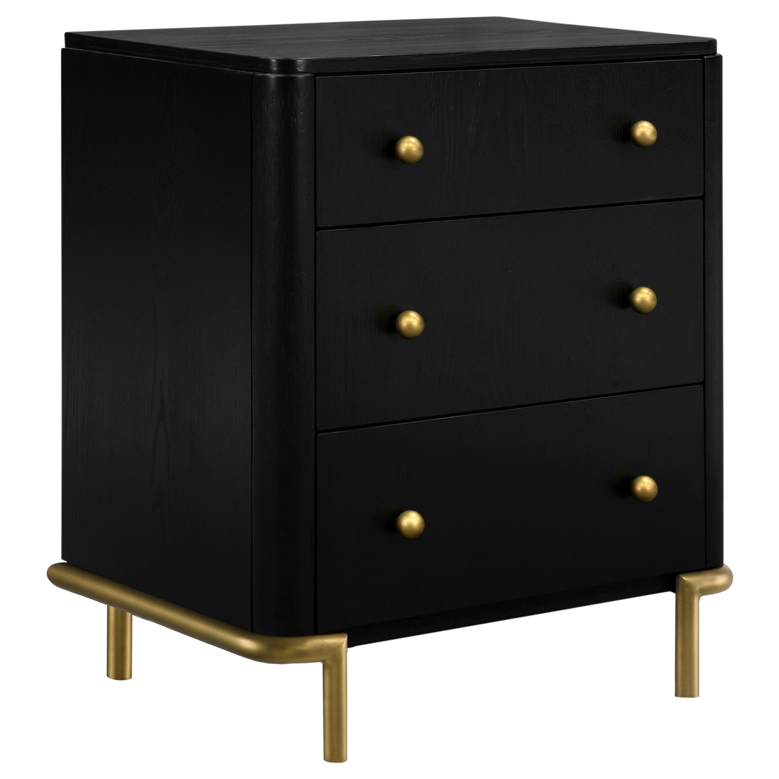Arini 3-drawer Nightstand Black — view 1
