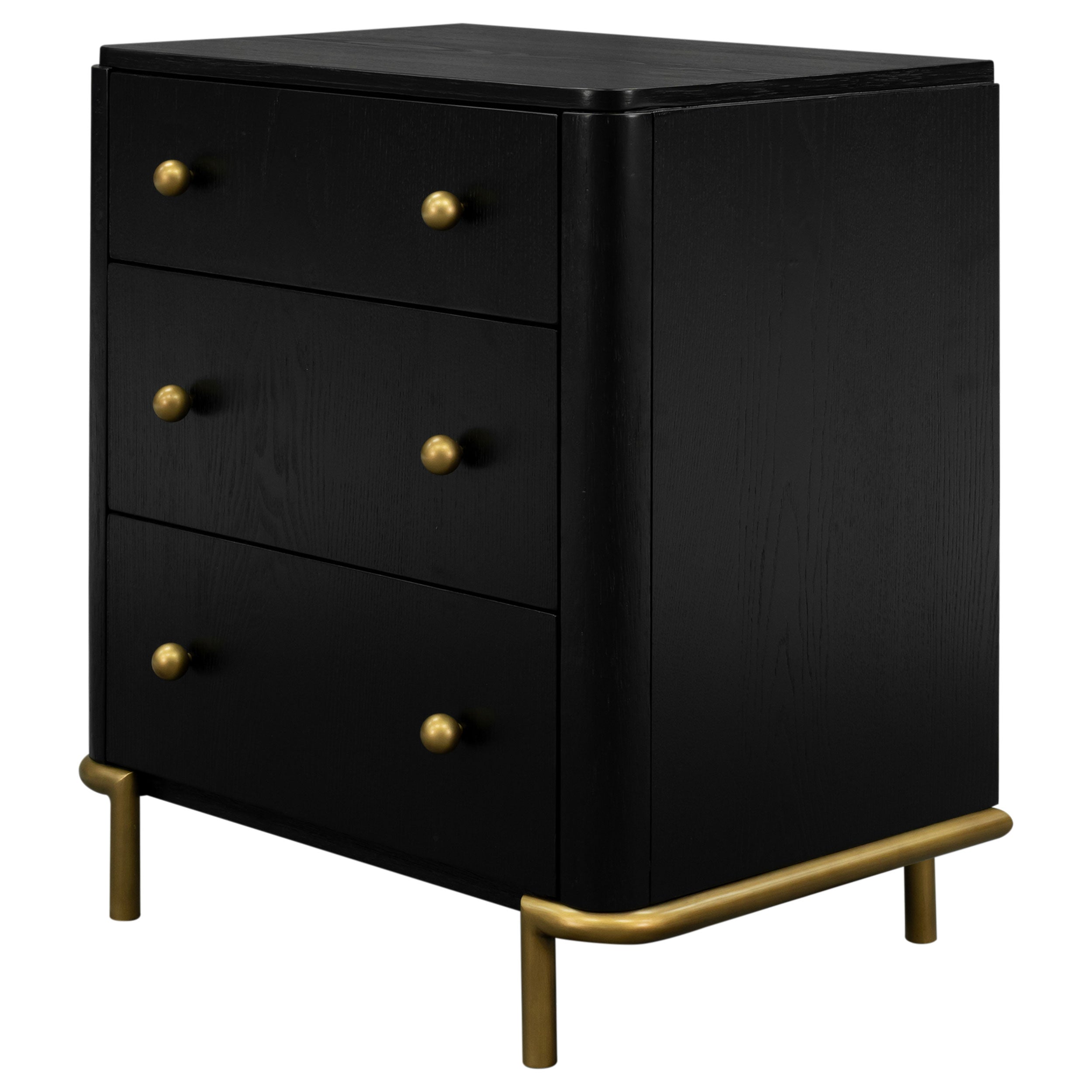 Arini 3-drawer Nightstand Black — view 4