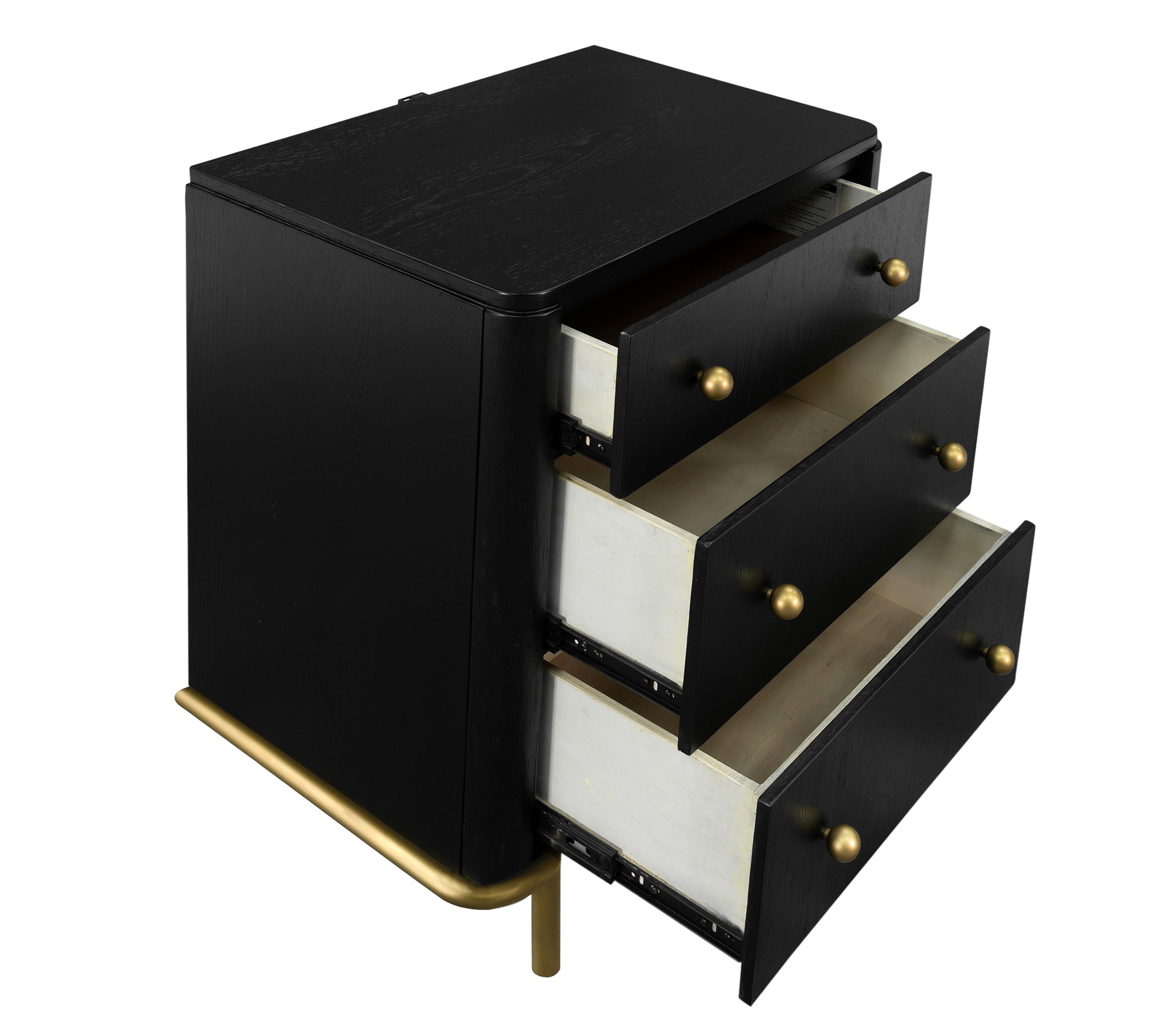 Arini 3-drawer Nightstand Black — view 10