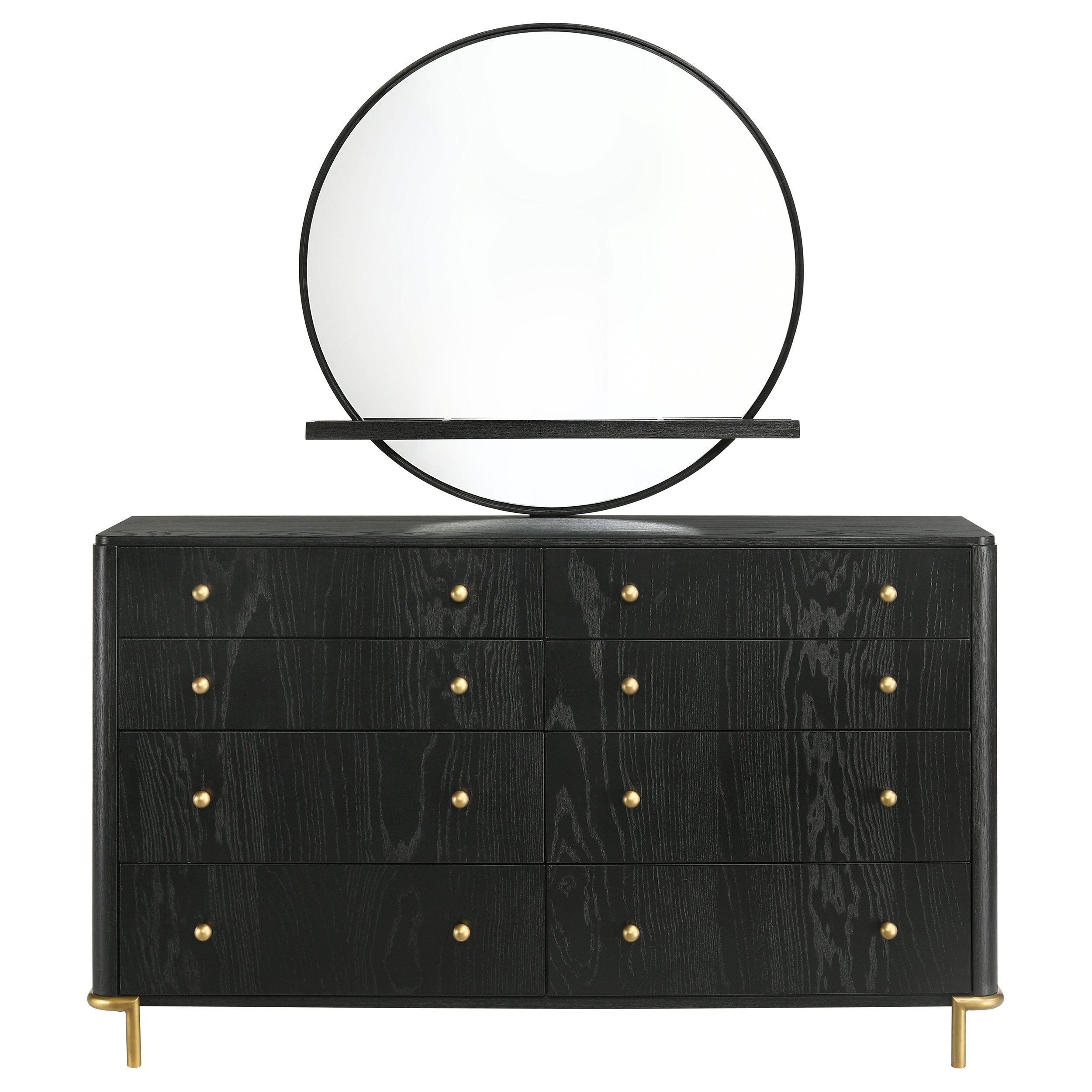 Arini 8-drawer Dresser with Mirror Black — view 3