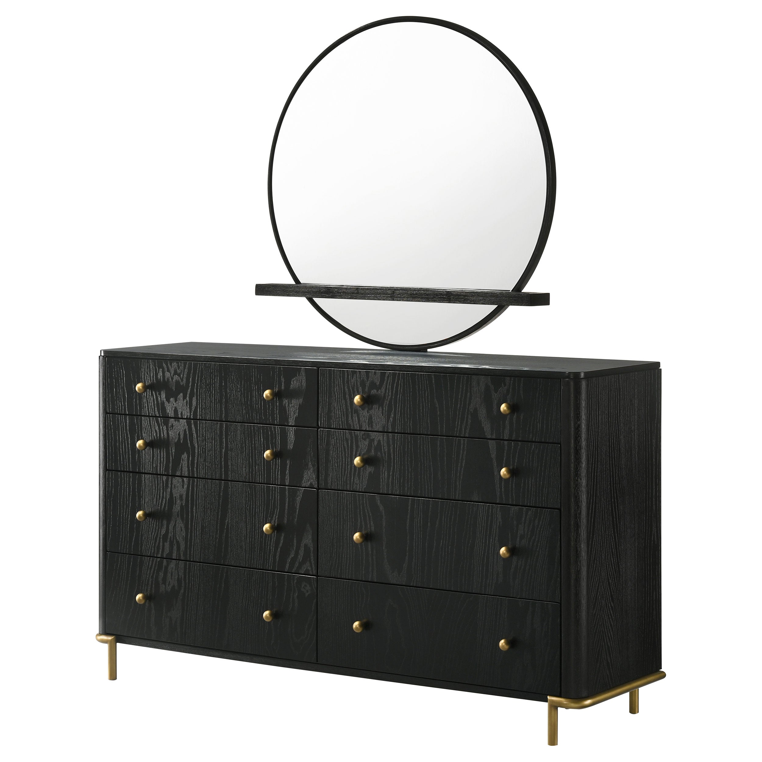 Arini 8-drawer Dresser with Mirror Black — view 4