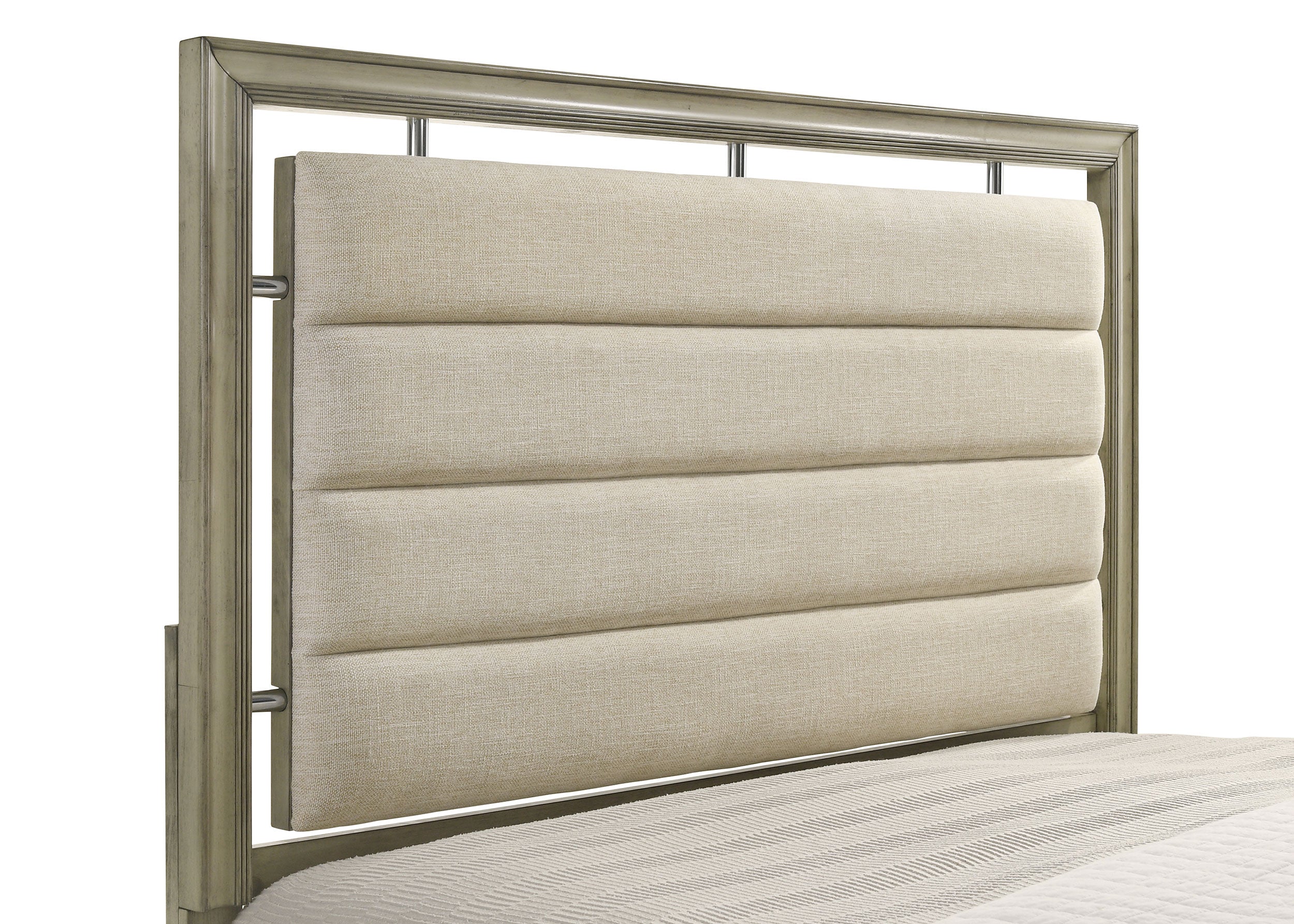 Giselle Wood California King Panel Bed Rustic Beige — view 5