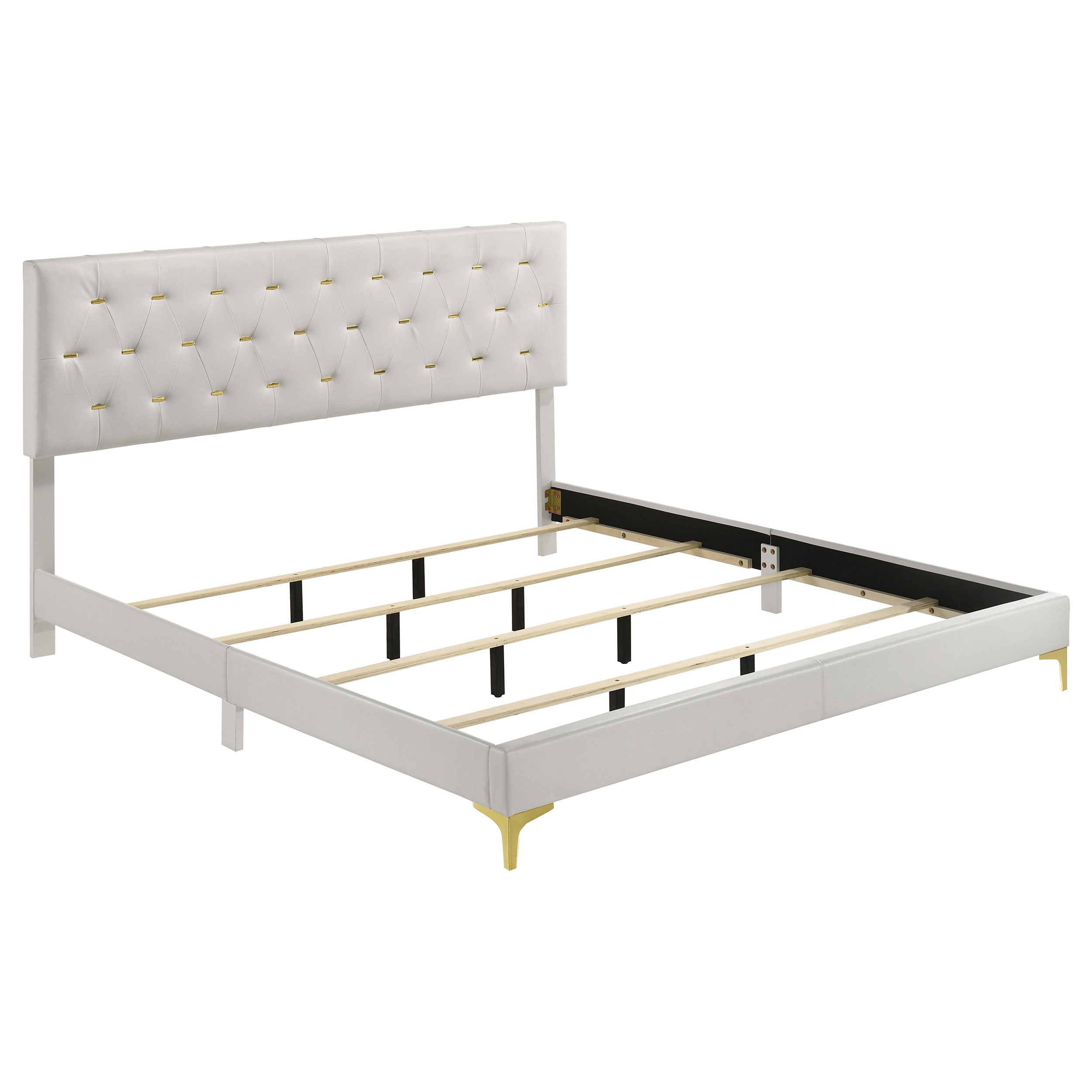 Kendall Upholstered Eastern King Panel Bed White — view 1