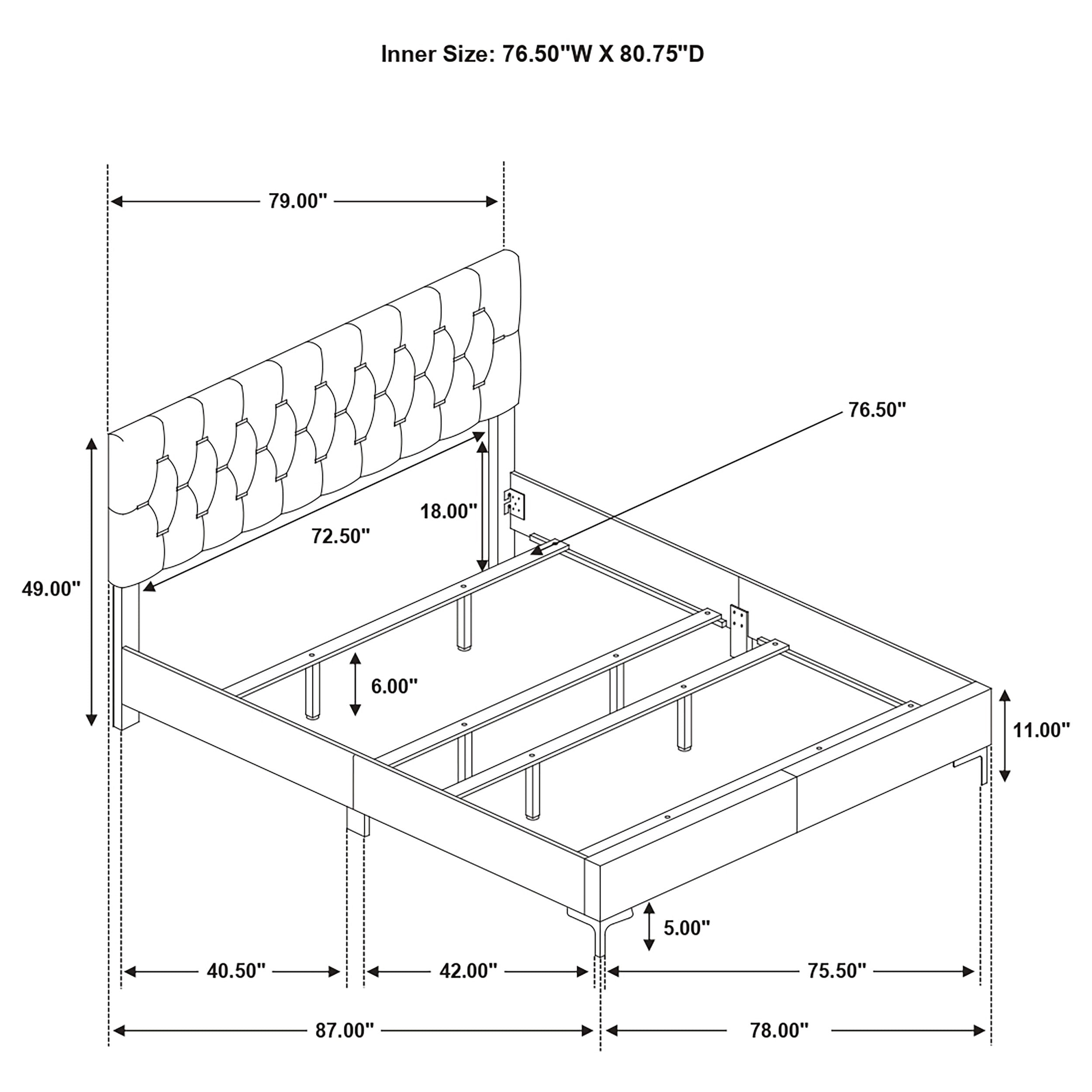 Kendall Upholstered Eastern King Panel Bed White — view 9
