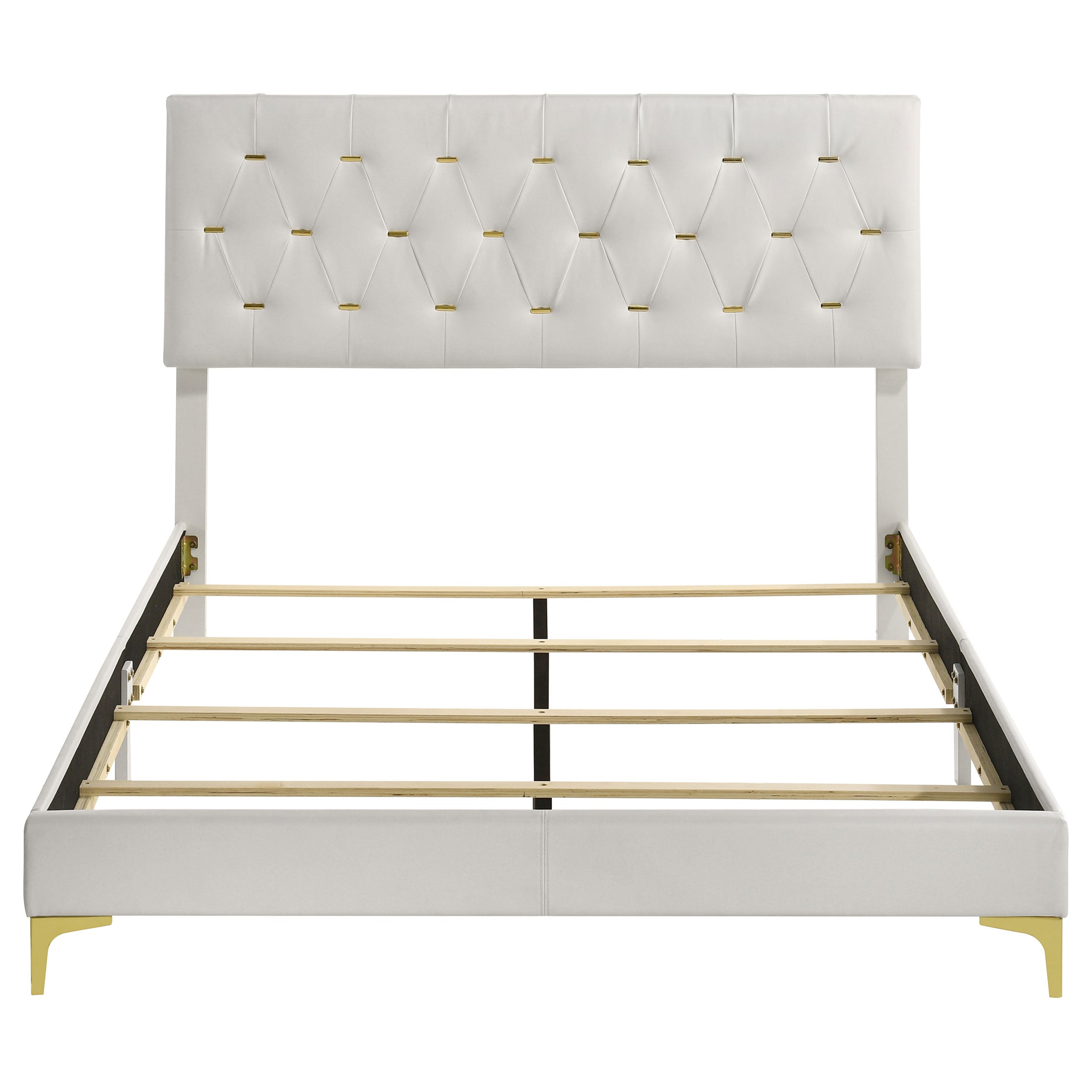 Kendall Upholstered Queen Panel Bed White — view 4