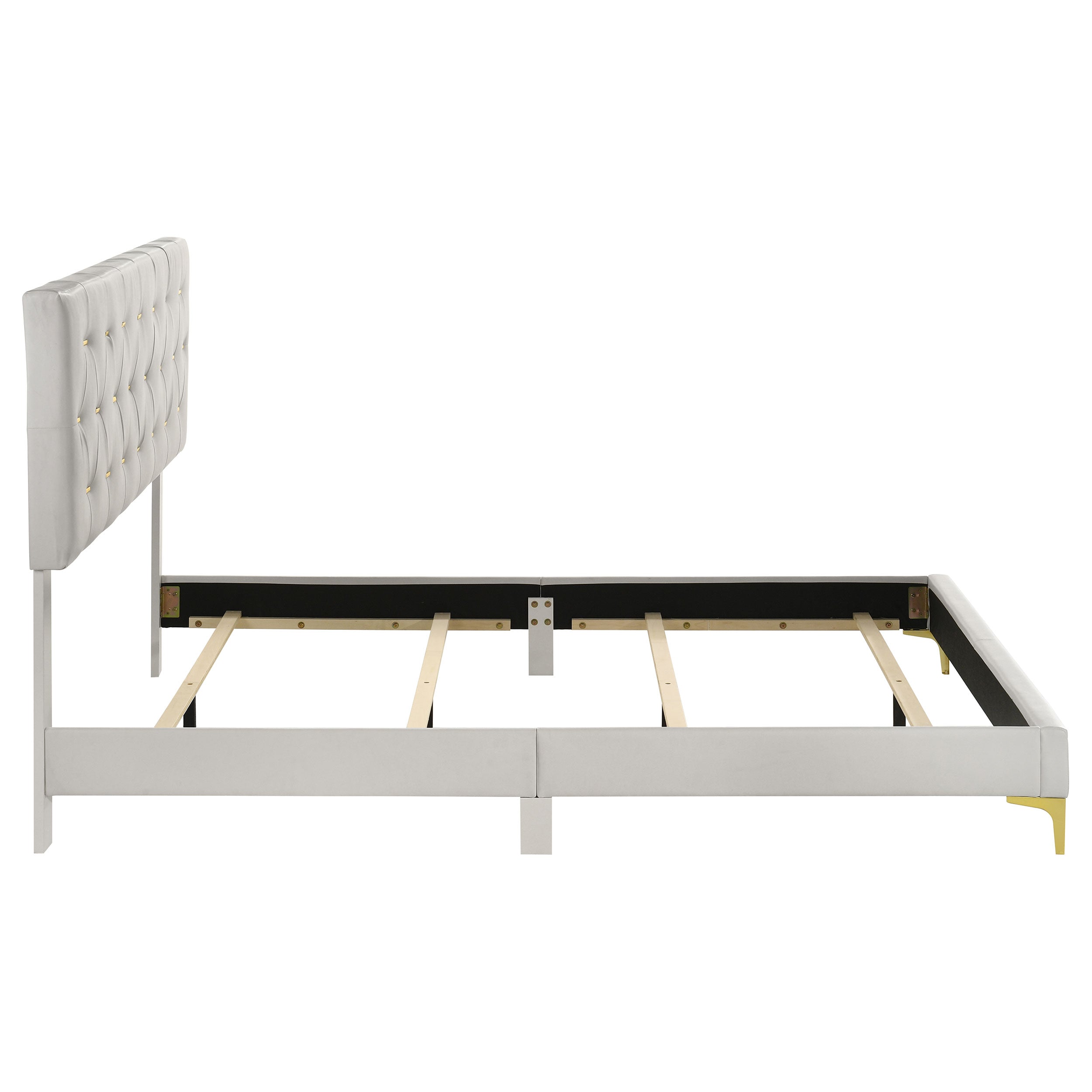 Kendall Upholstered Queen Panel Bed White — view 6