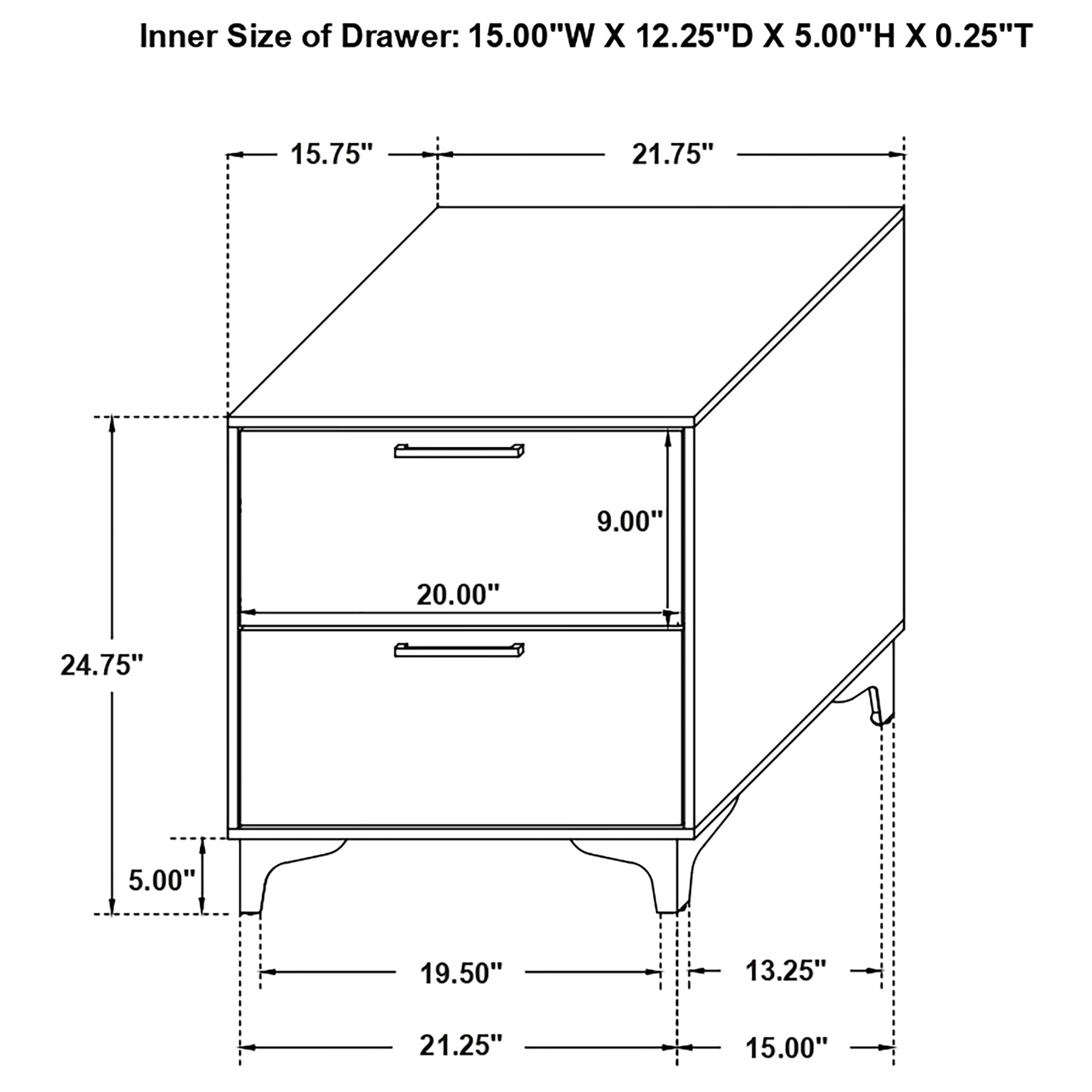 Kendall 2-drawer Nightstand White — view 11