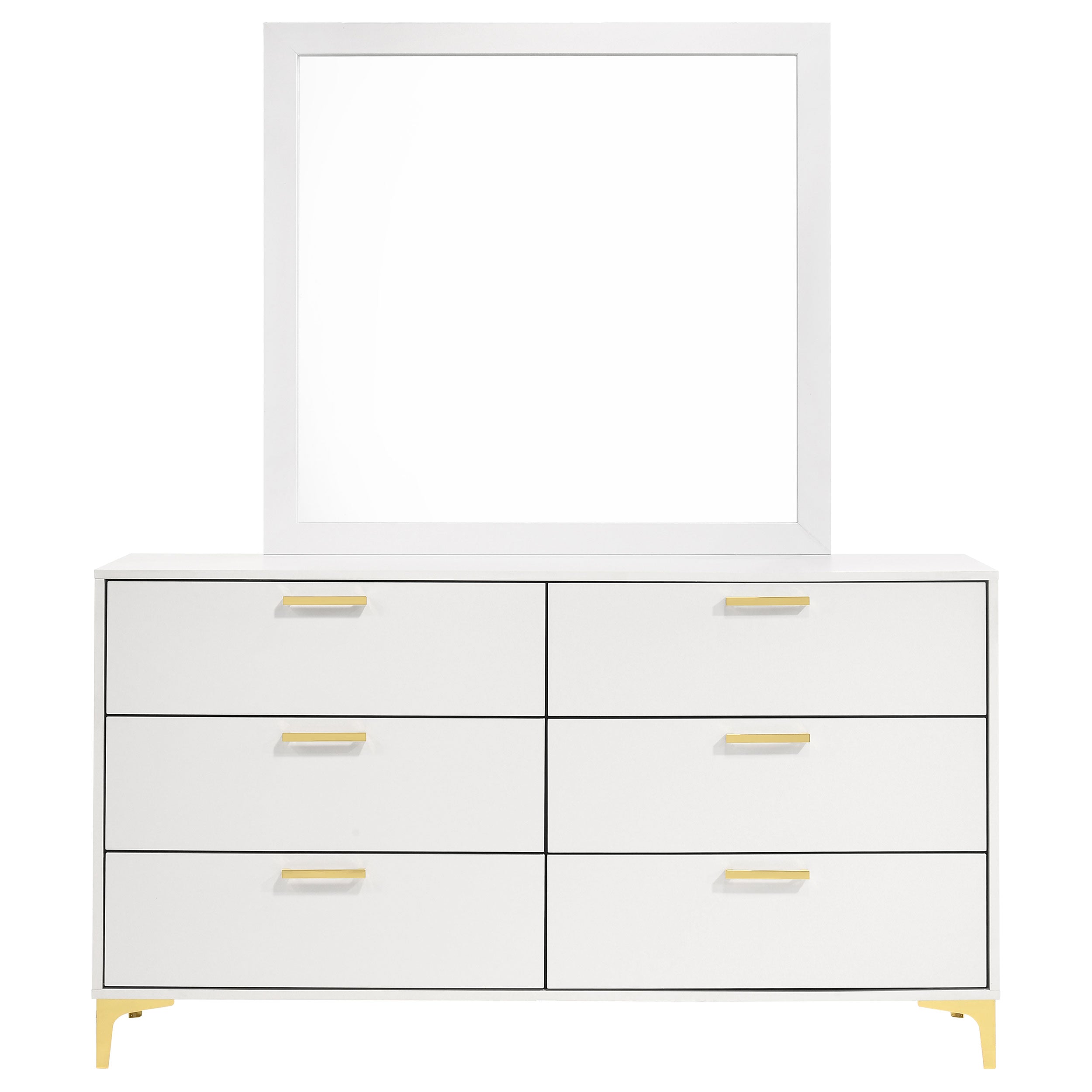 Kendall 6-drawer Dresser with Mirror White — view 3