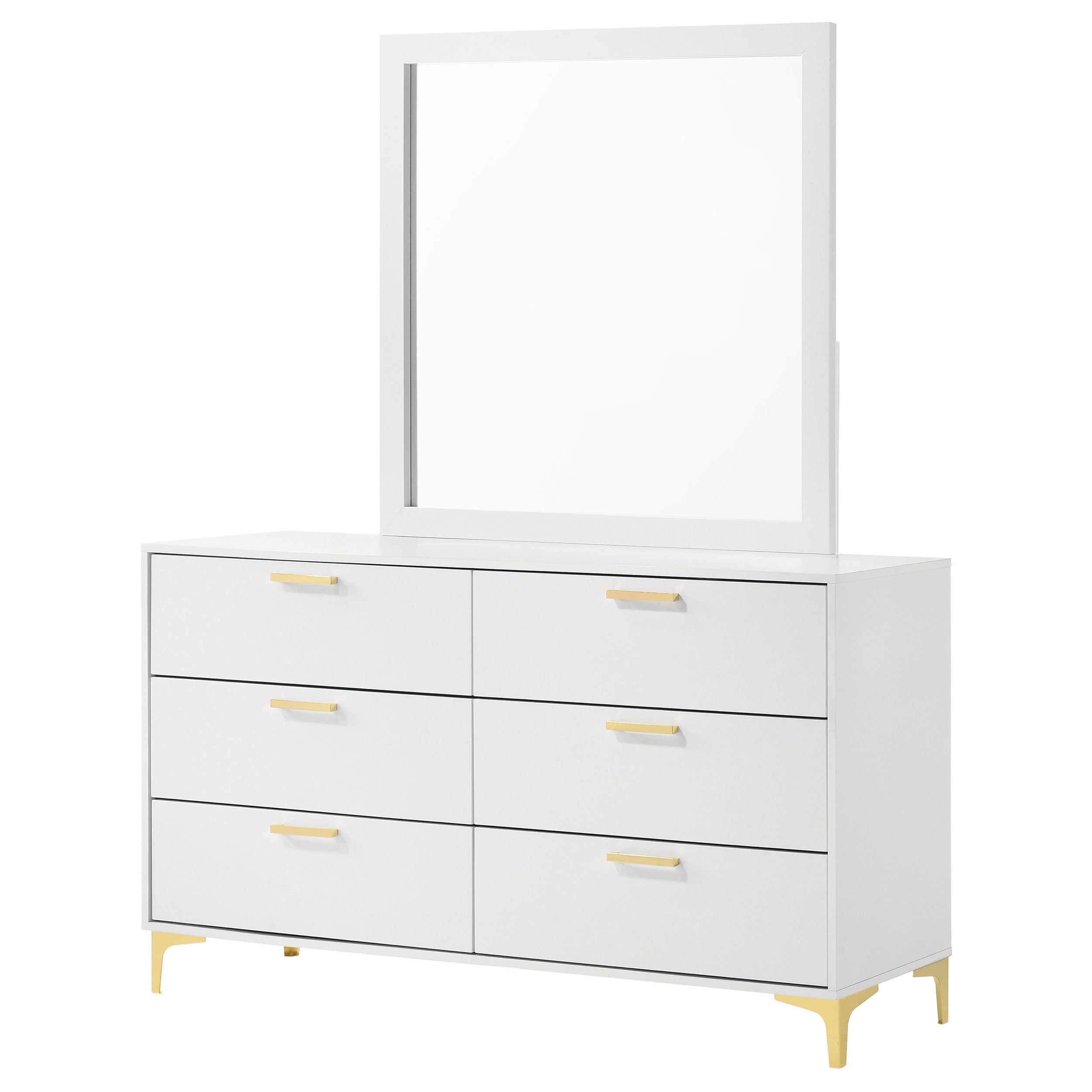 Kendall 6-drawer Dresser with Mirror White — view 4