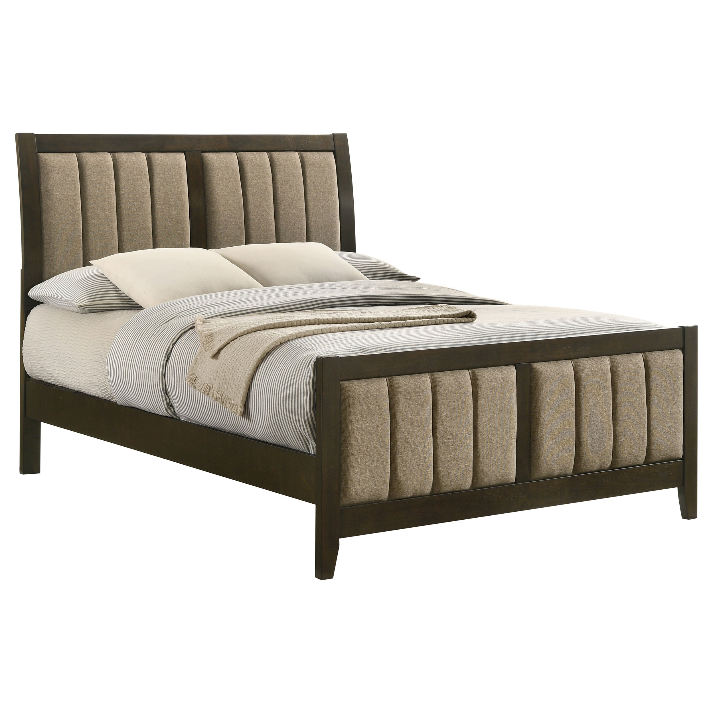 Wilkes 51-inch Upholstered Full Bed Dark Cocoa — view 3