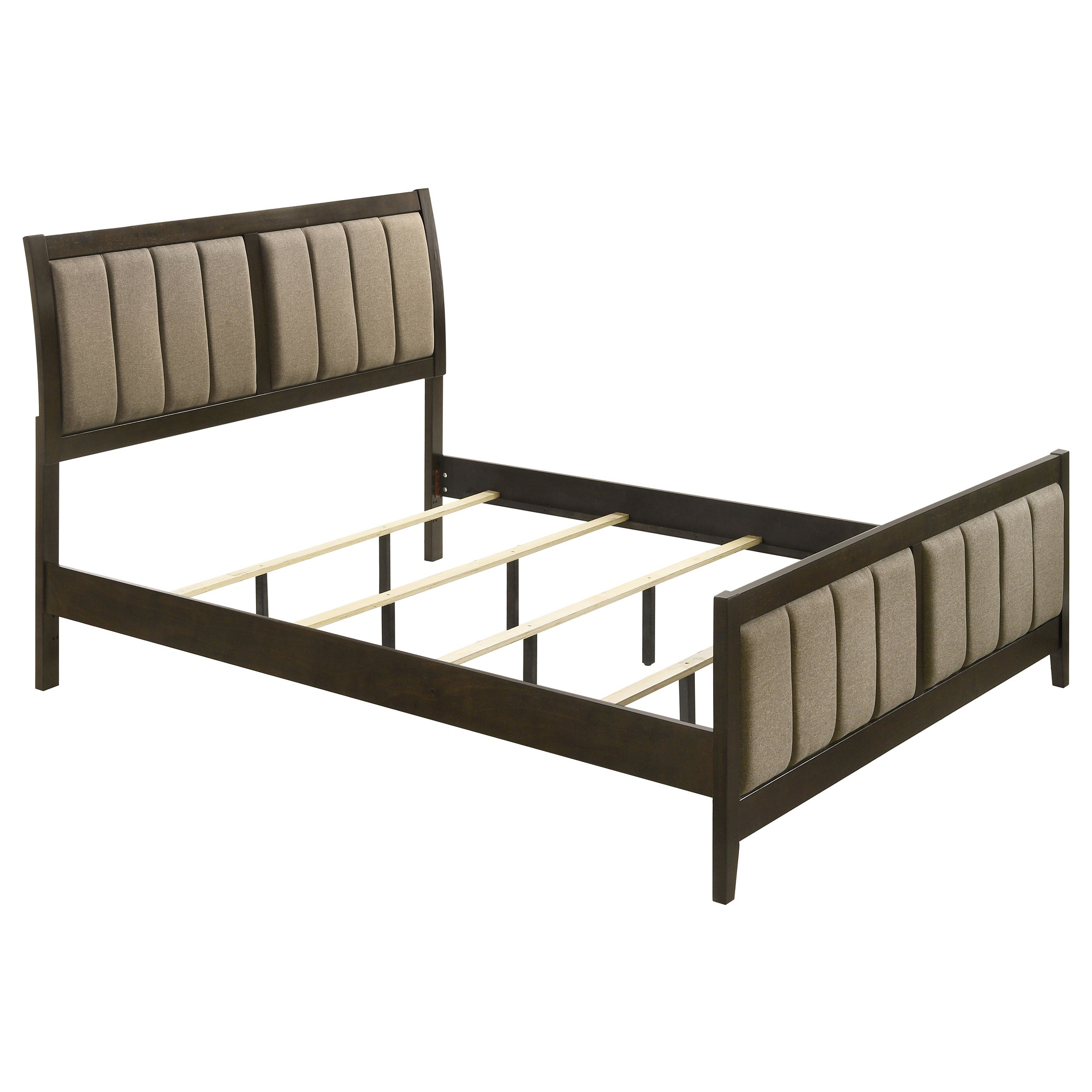 Wilkes 51-inch Upholstered California King Bed Dark Cocoa — view 1