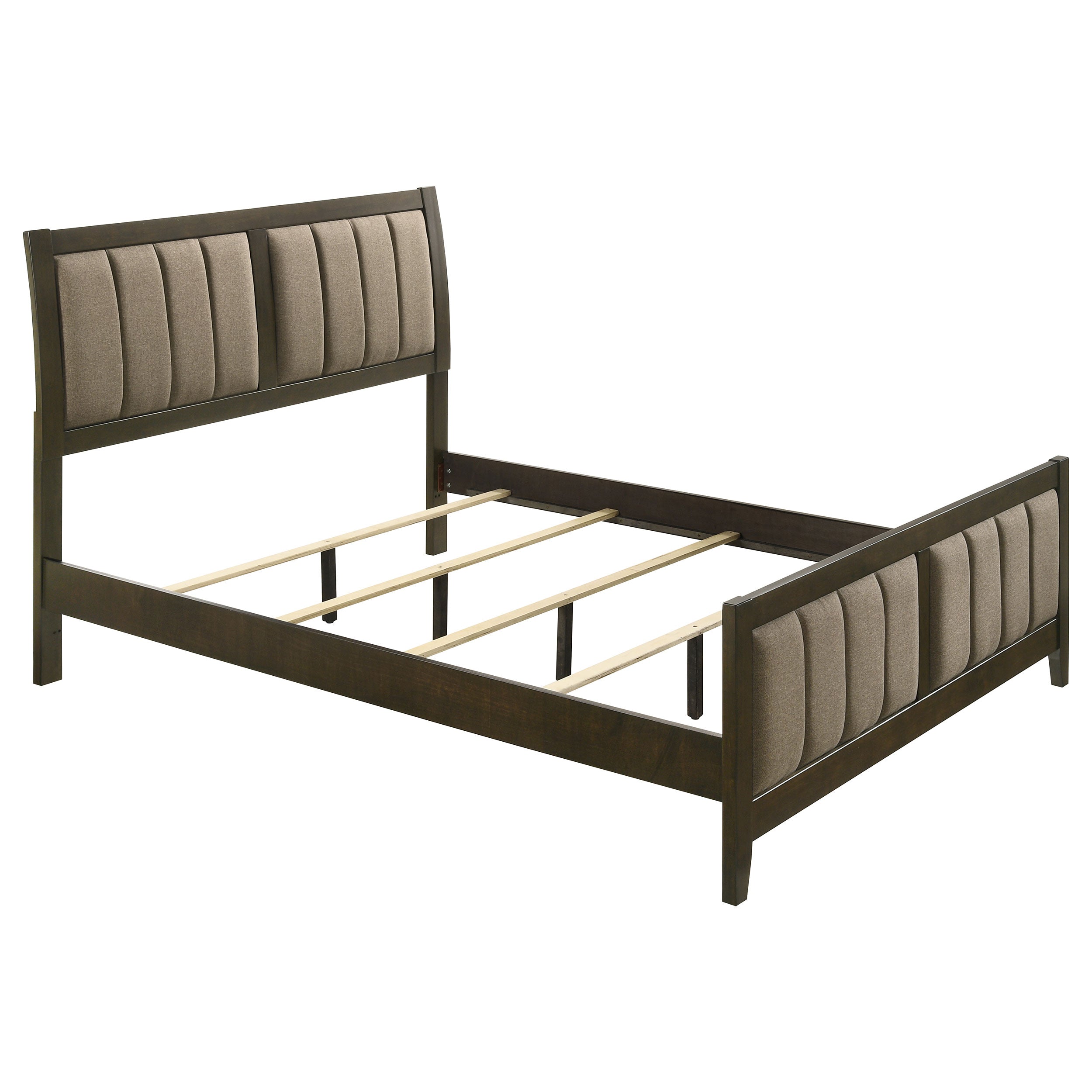 Wilkes 51-inch Upholstered Queen Bed Dark Cocoa — view 1