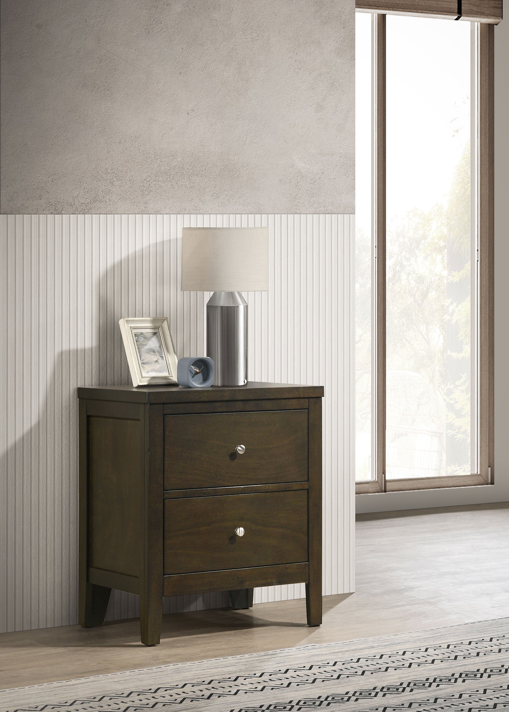 Wilkes 2-drawer Nightstand Bedside Table Dark Cocoa — view 2