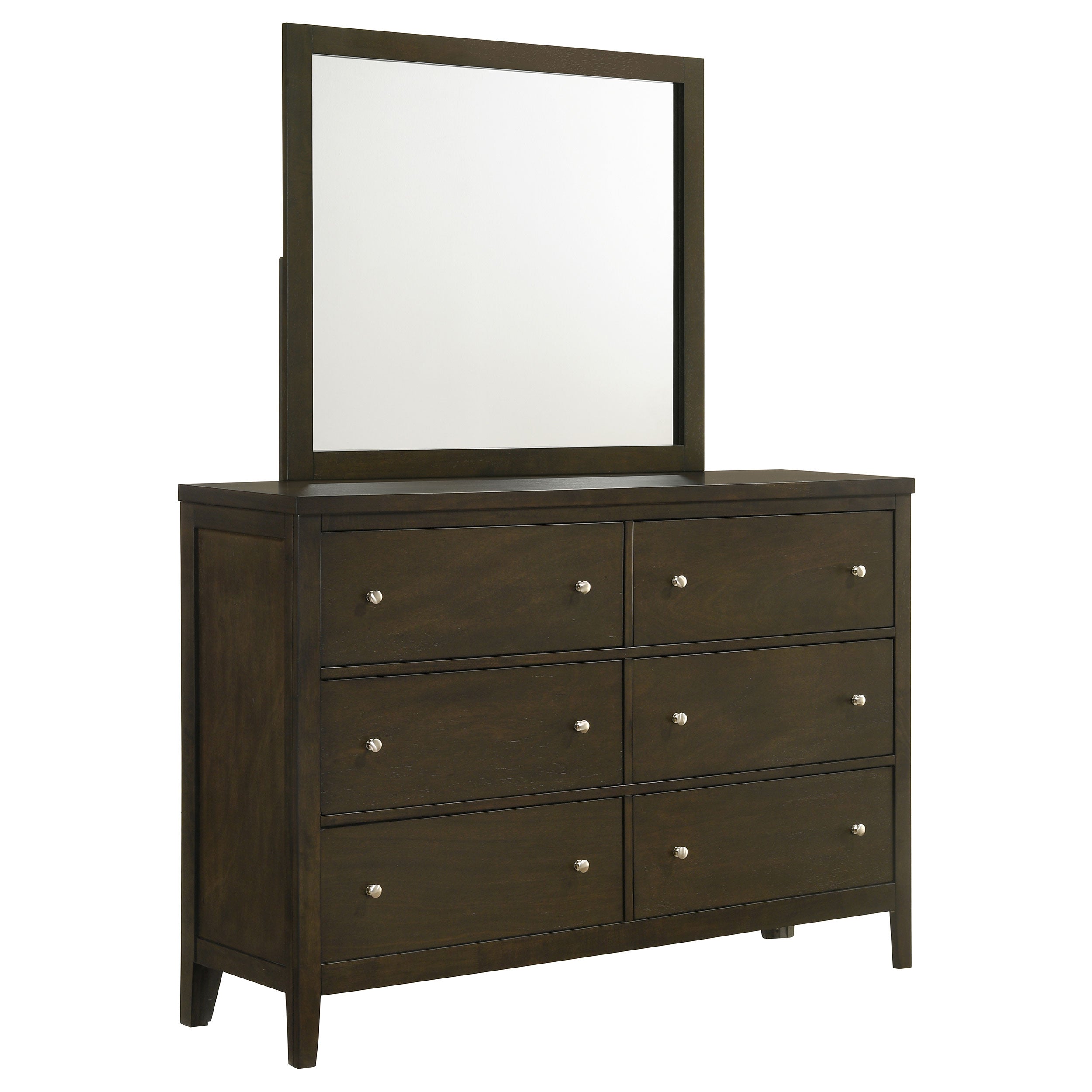 Wilkes 6-drawer Dresser and Mirror Dark Cocoa — view 1