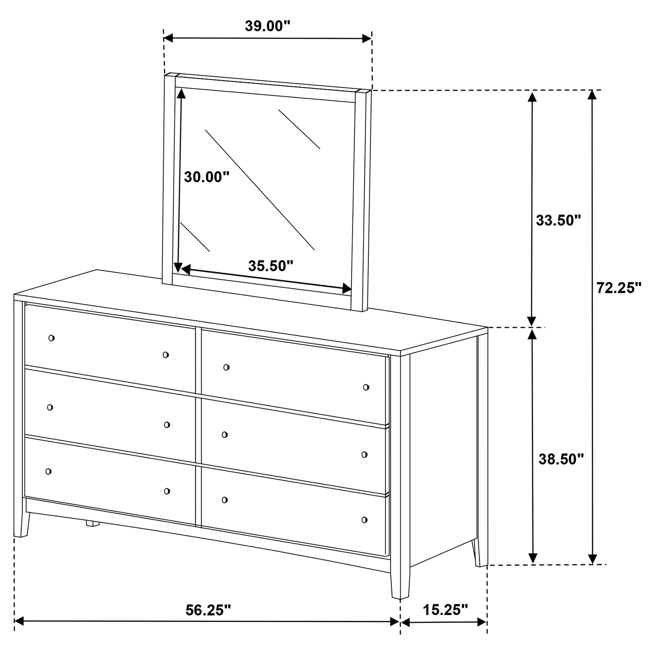 Wilkes 6-drawer Dresser and Mirror Dark Cocoa — view 13