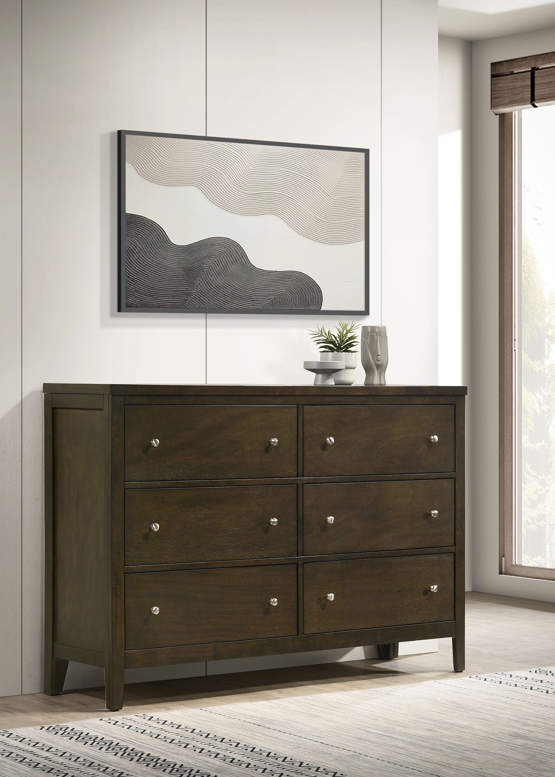 Wilkes 6-drawer Dresser Cabinet Dark Cocoa — view 2