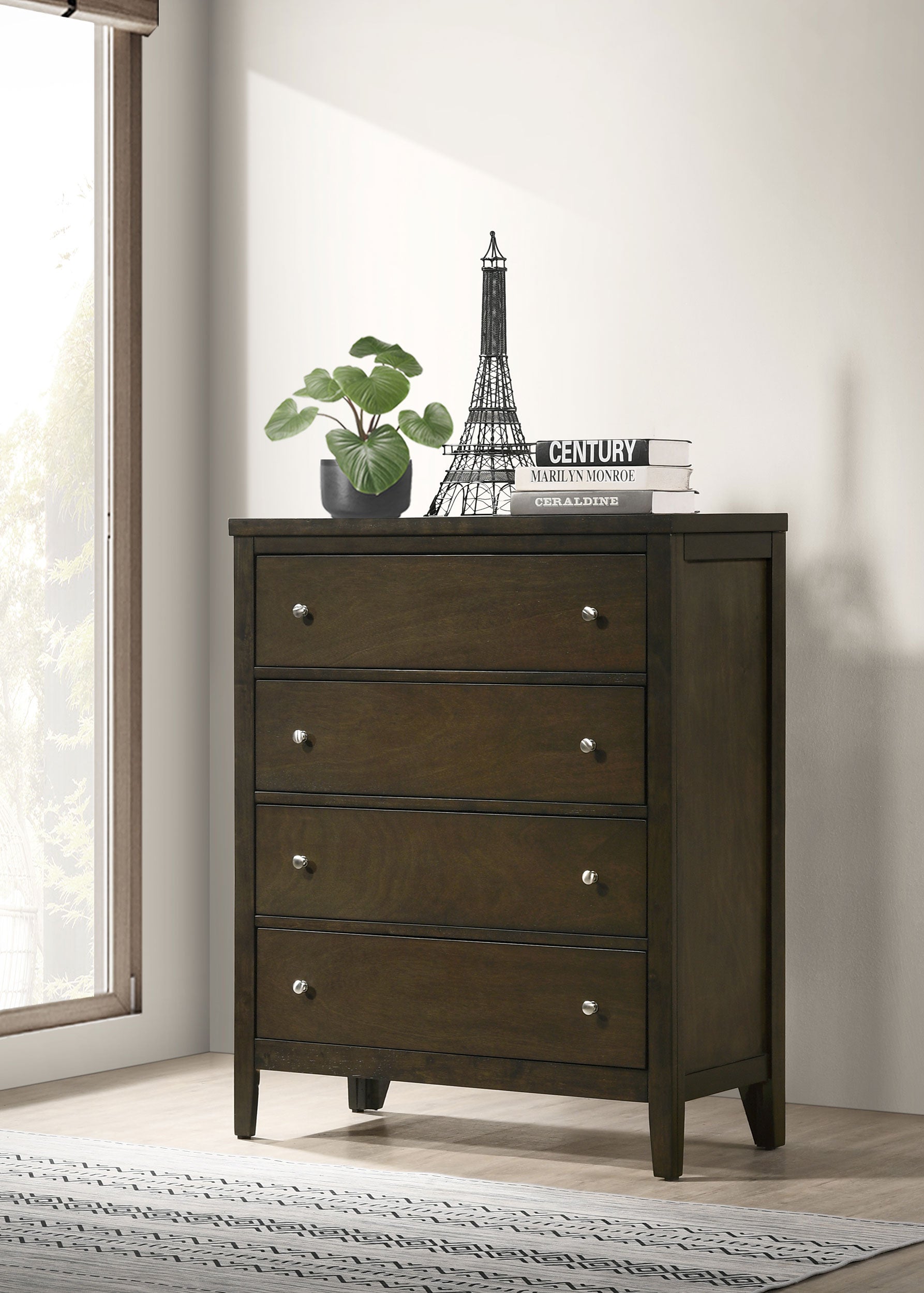Wilkes 4-drawer Chest of Drawers Dark Cocoa — view 2