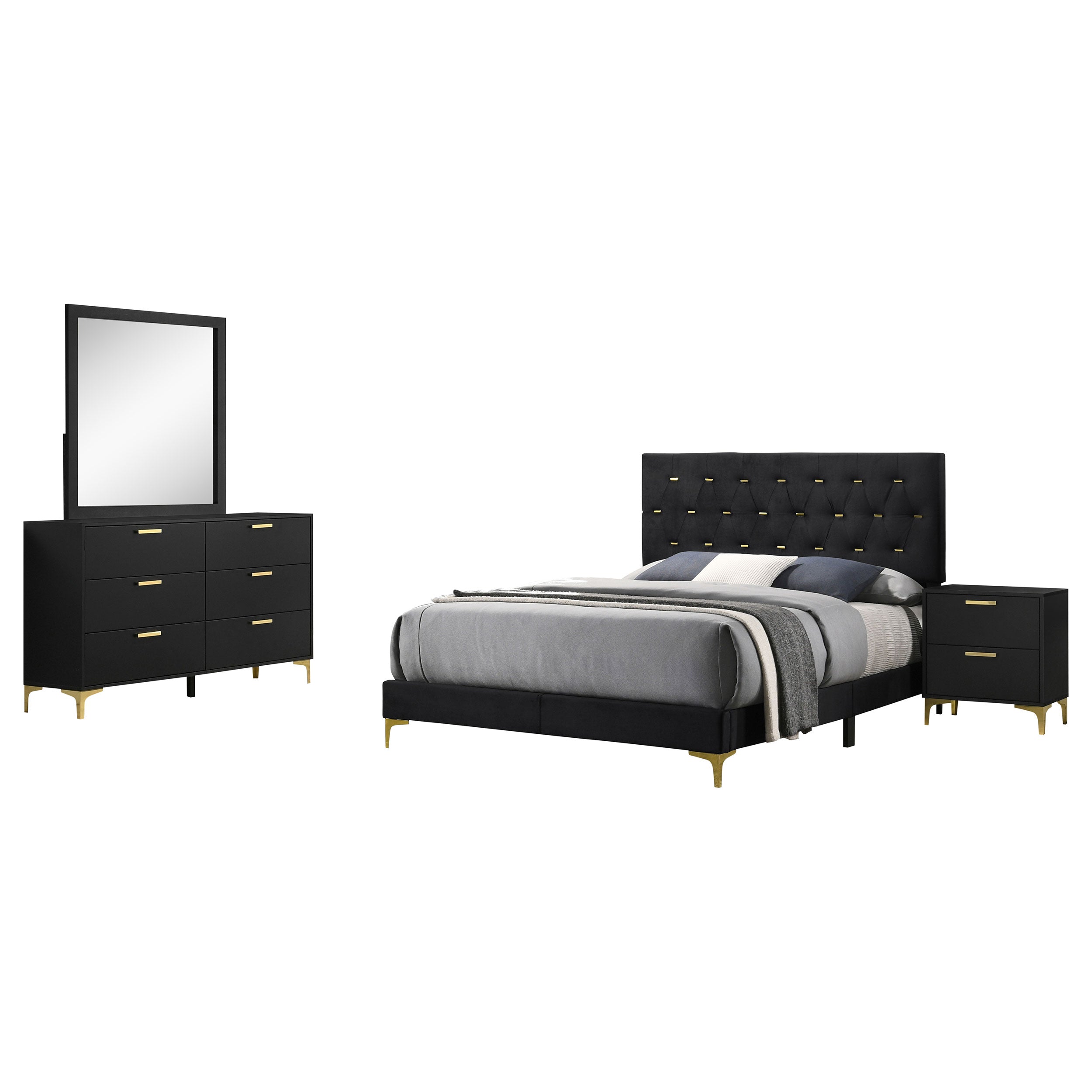 Kendall 4-piece Eastern King Bedroom Set Black — view 2
