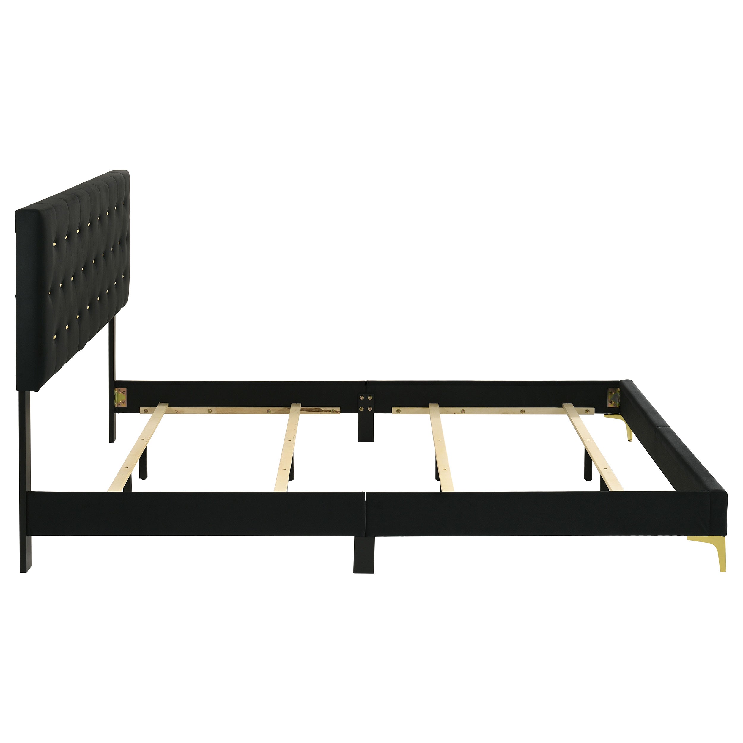 Kendall Upholstered California King Panel Bed Black — view 6