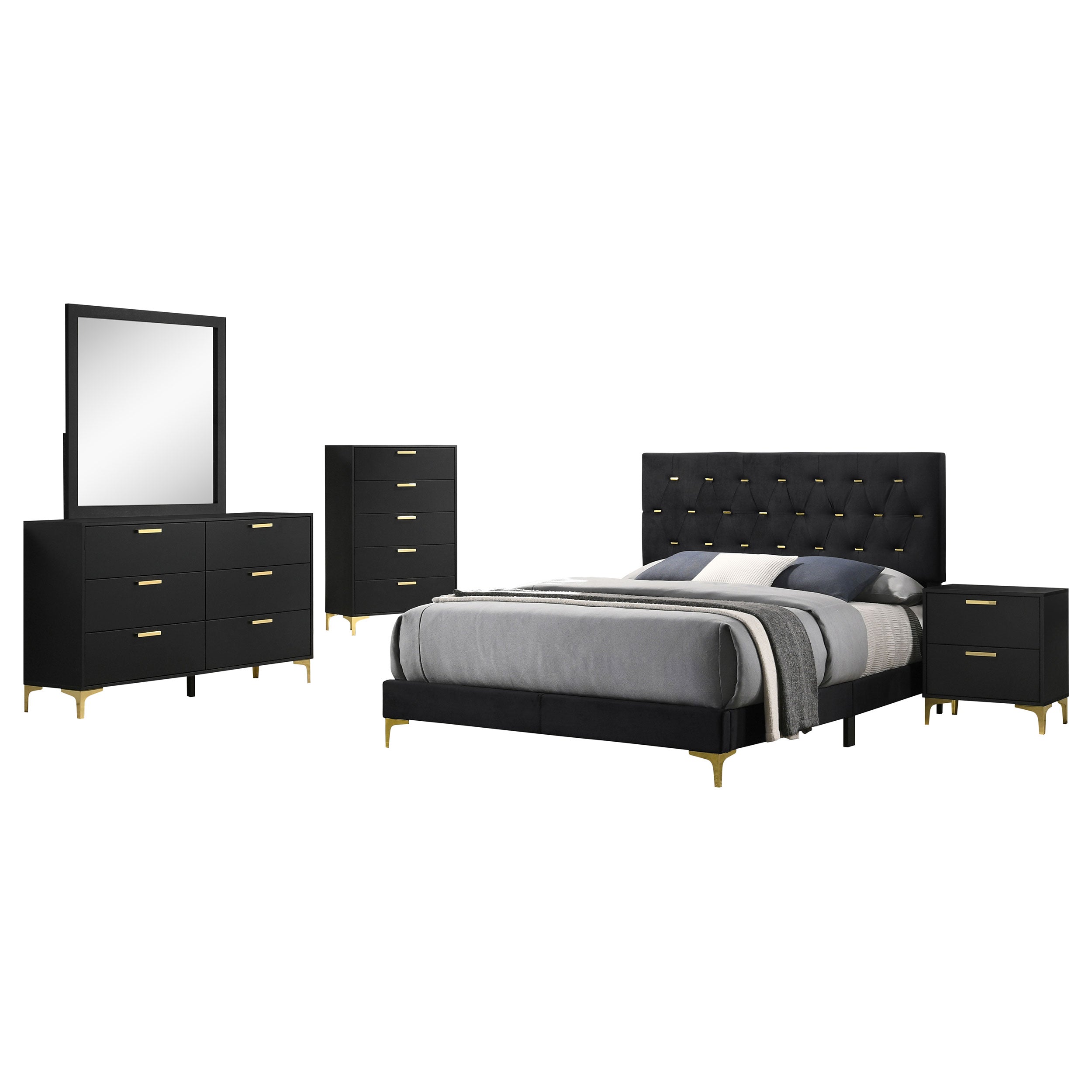 Kendall 5-piece Queen Bedroom Set Black — view 2