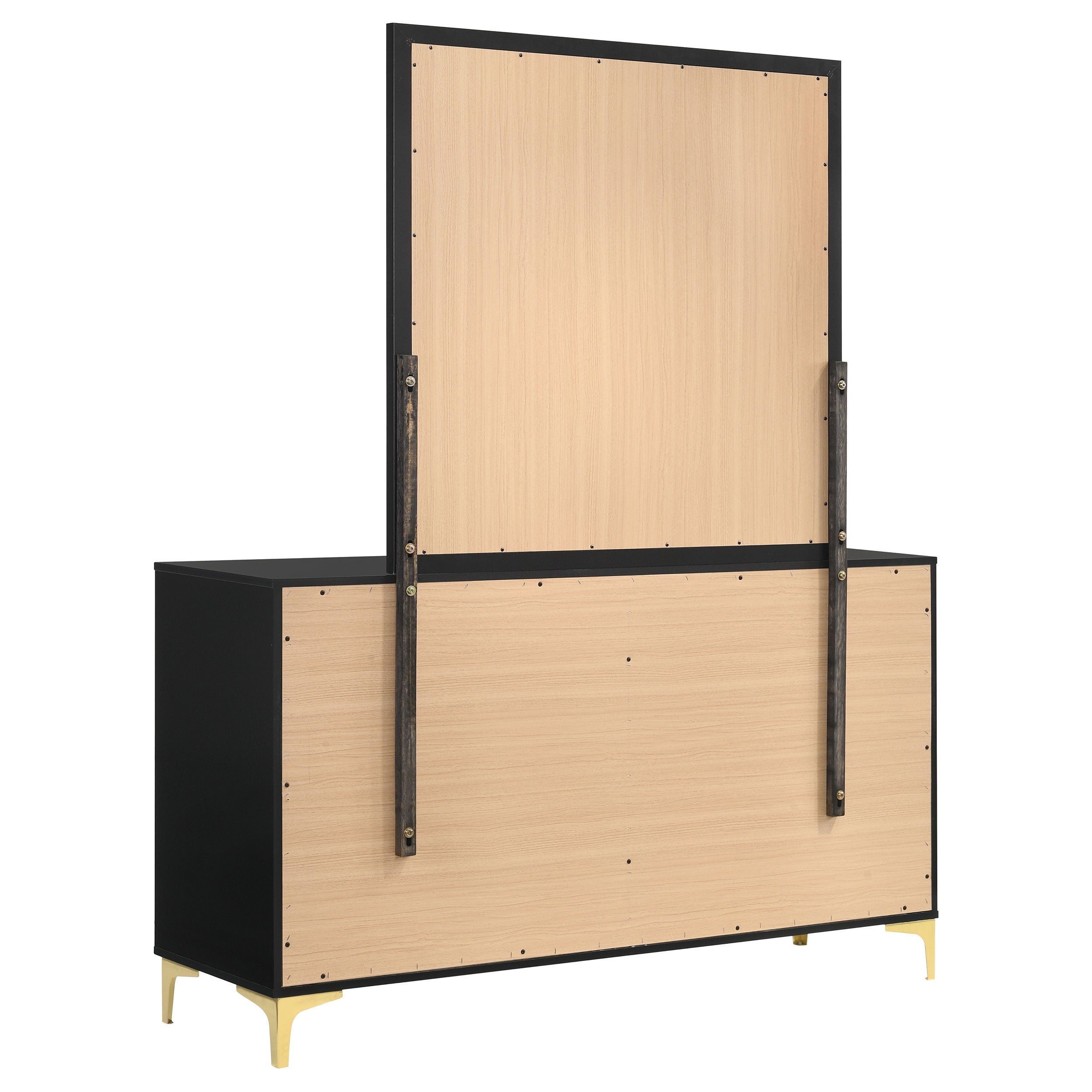 Kendall 6-drawer Dresser with Mirror Black — view 6
