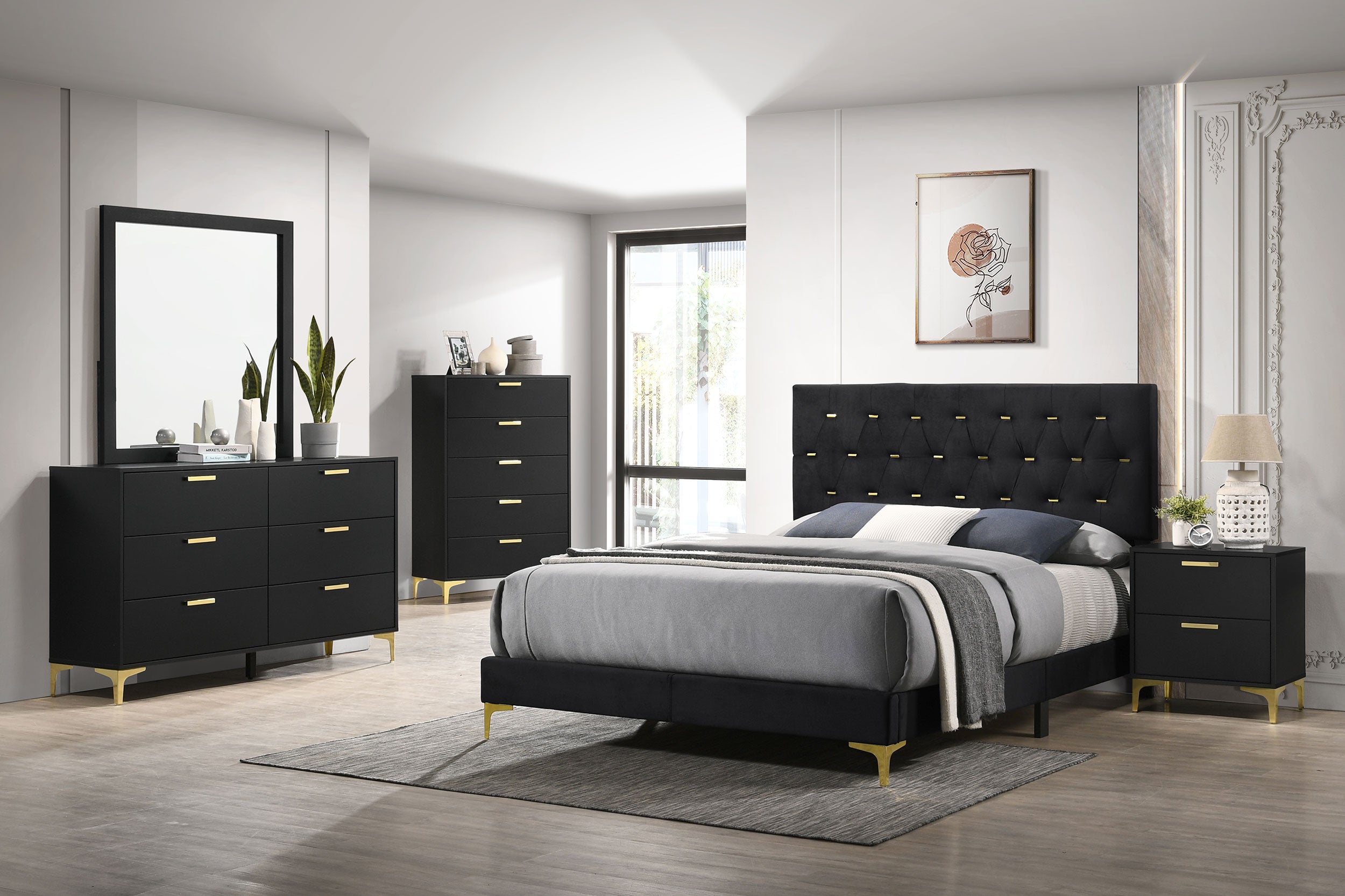 Kendall 5-drawer Bedroom Chest Black — view 9