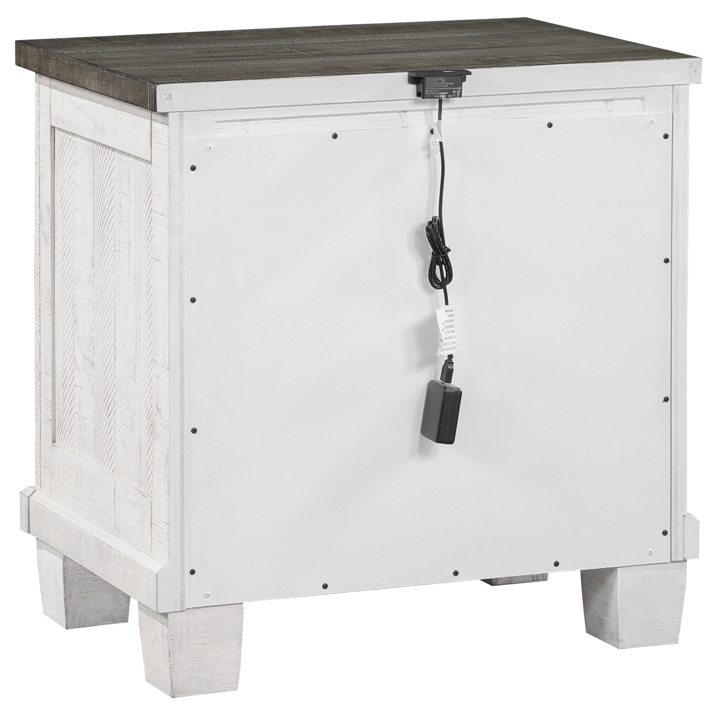 Lilith 2-drawer Nightstand Distressed White — view 6