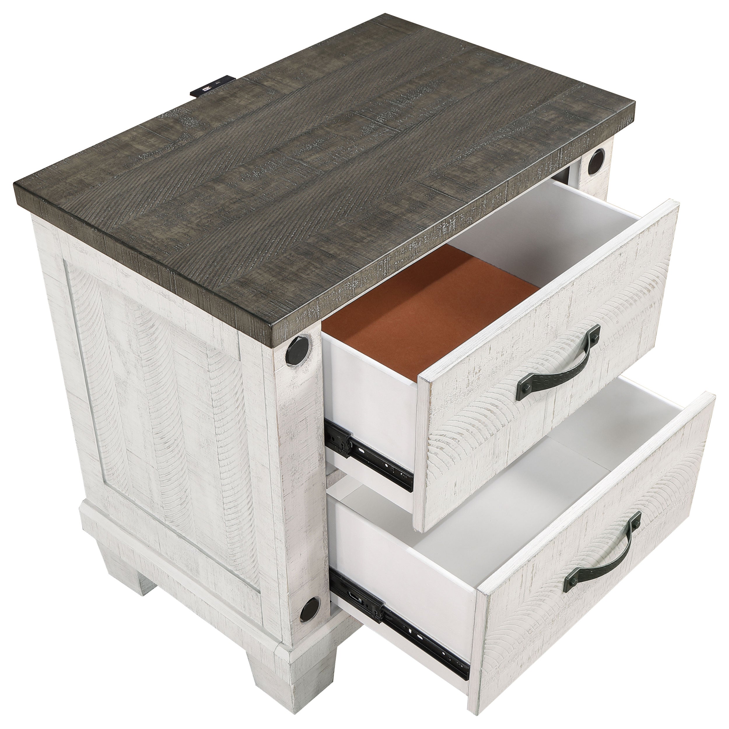 Lilith 2-drawer Nightstand Distressed White — view 10