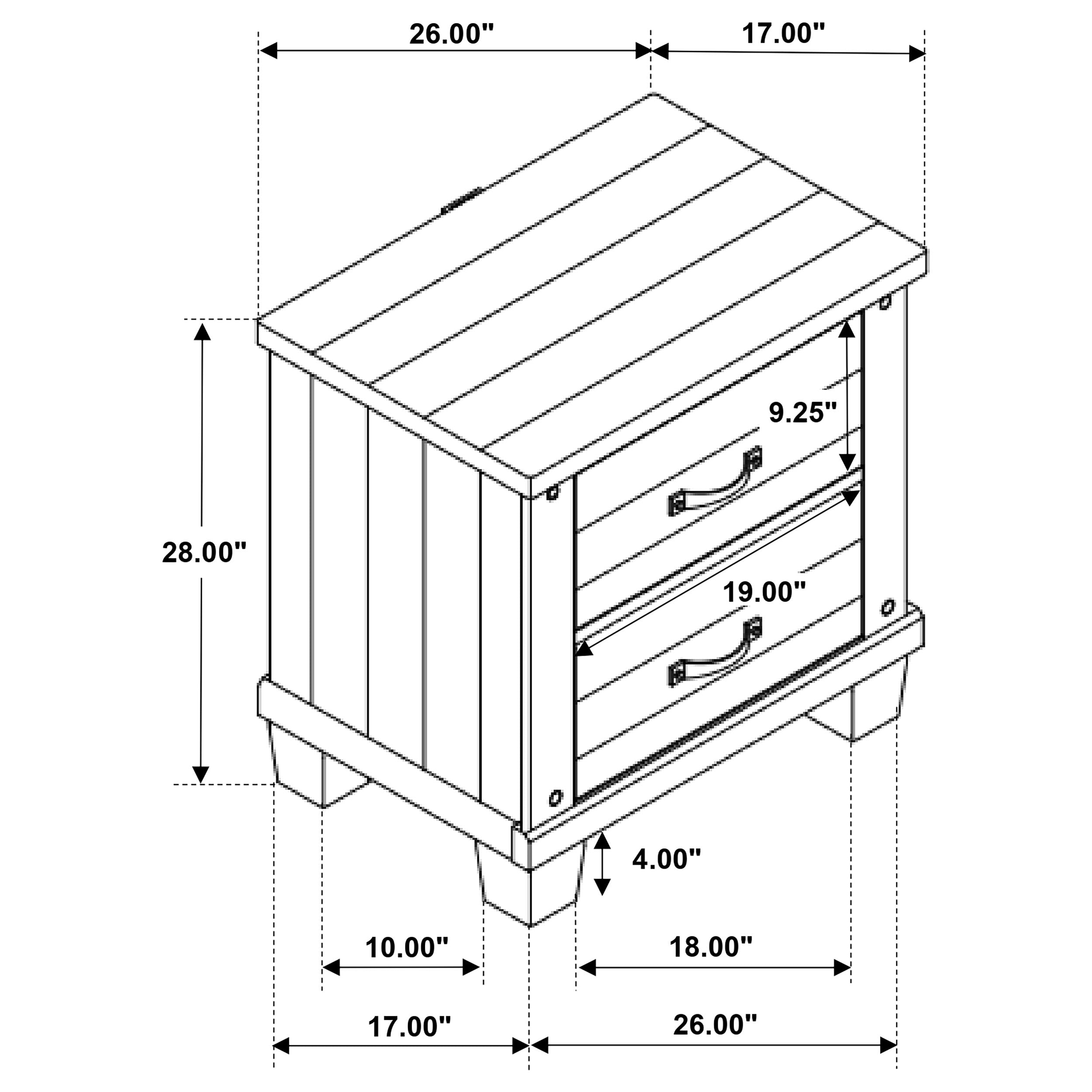 Lilith 2-drawer Nightstand Distressed White — view 16