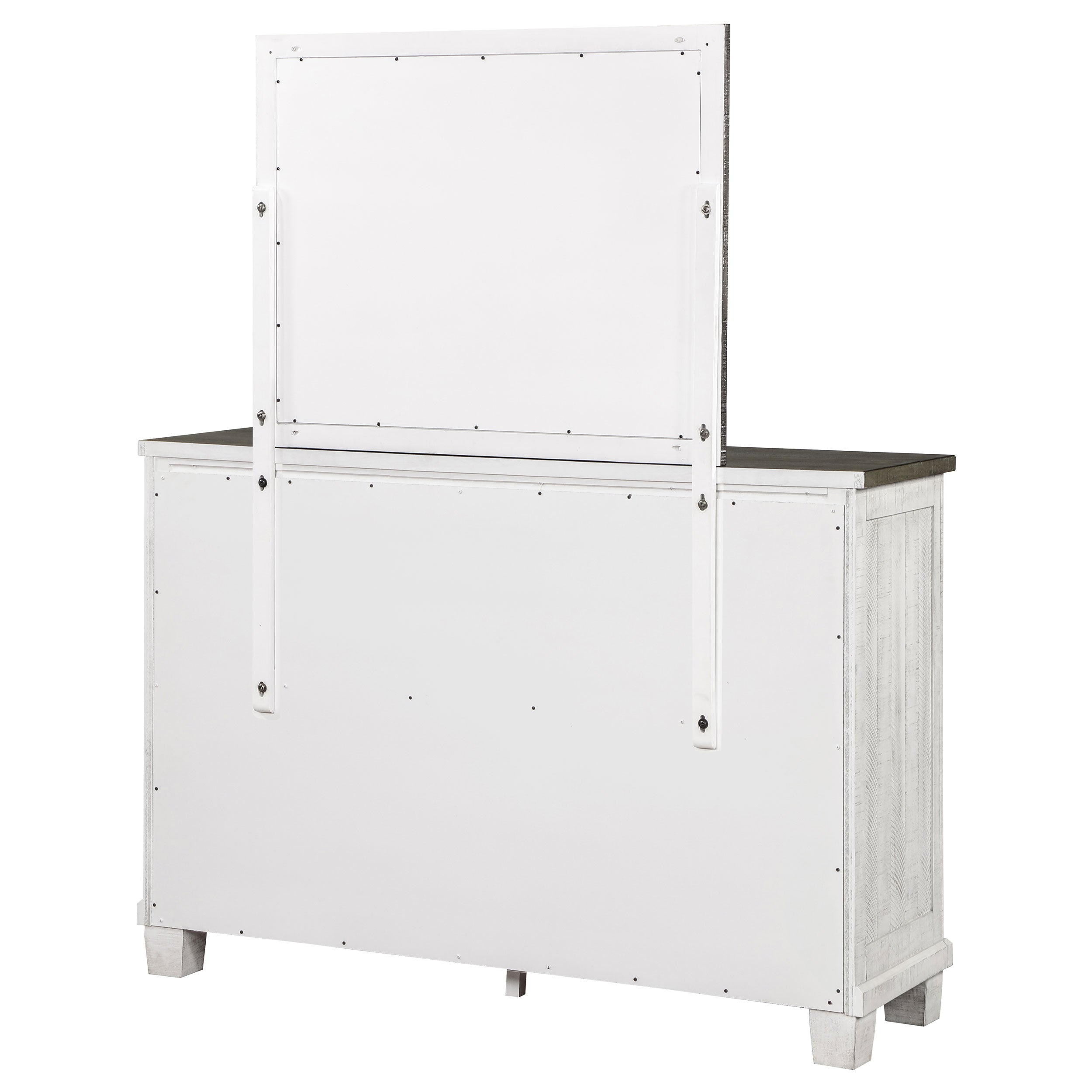 Lilith 7-drawer Dresser with Mirror Distressed White — view 8