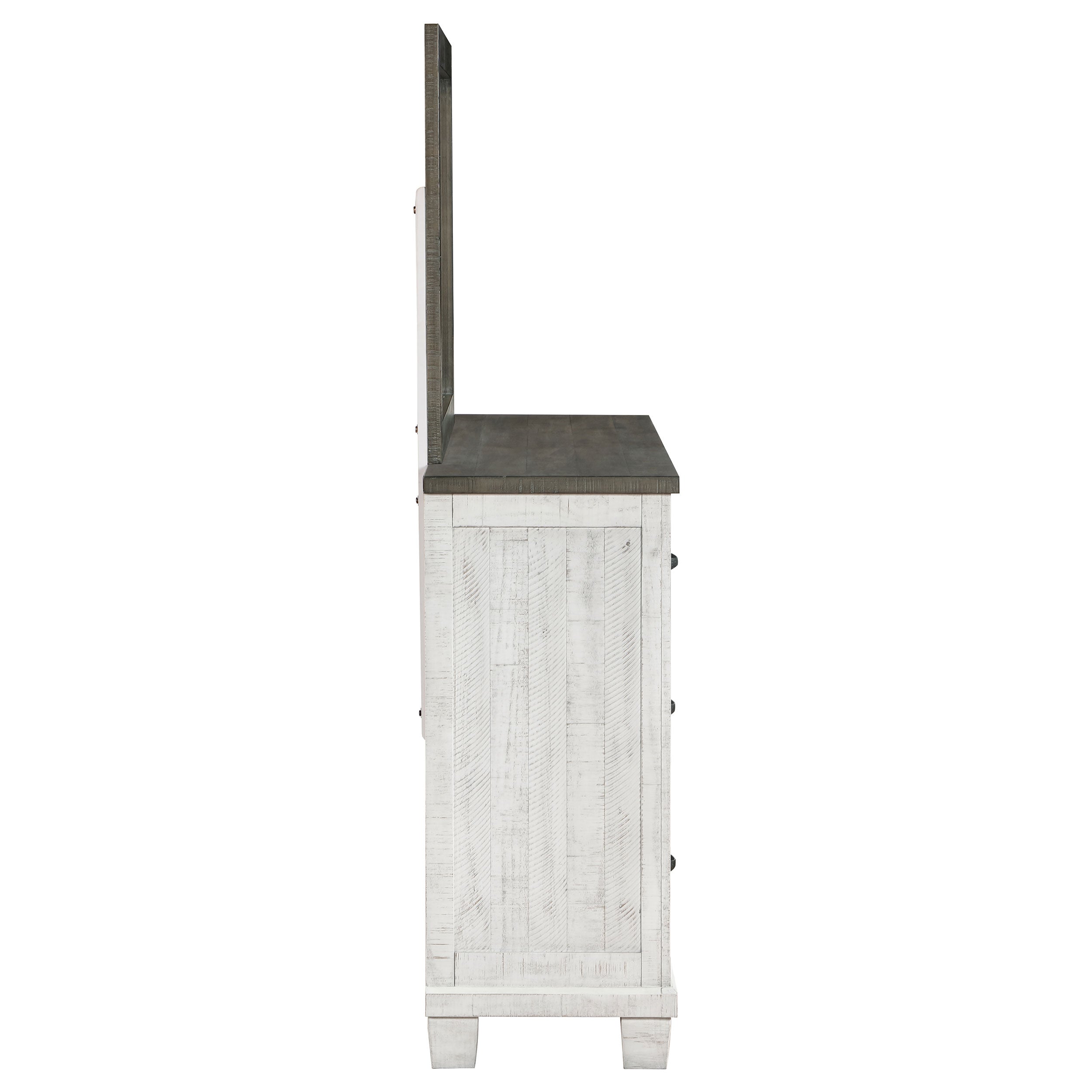 Lilith 7-drawer Dresser with Mirror Distressed White — view 9