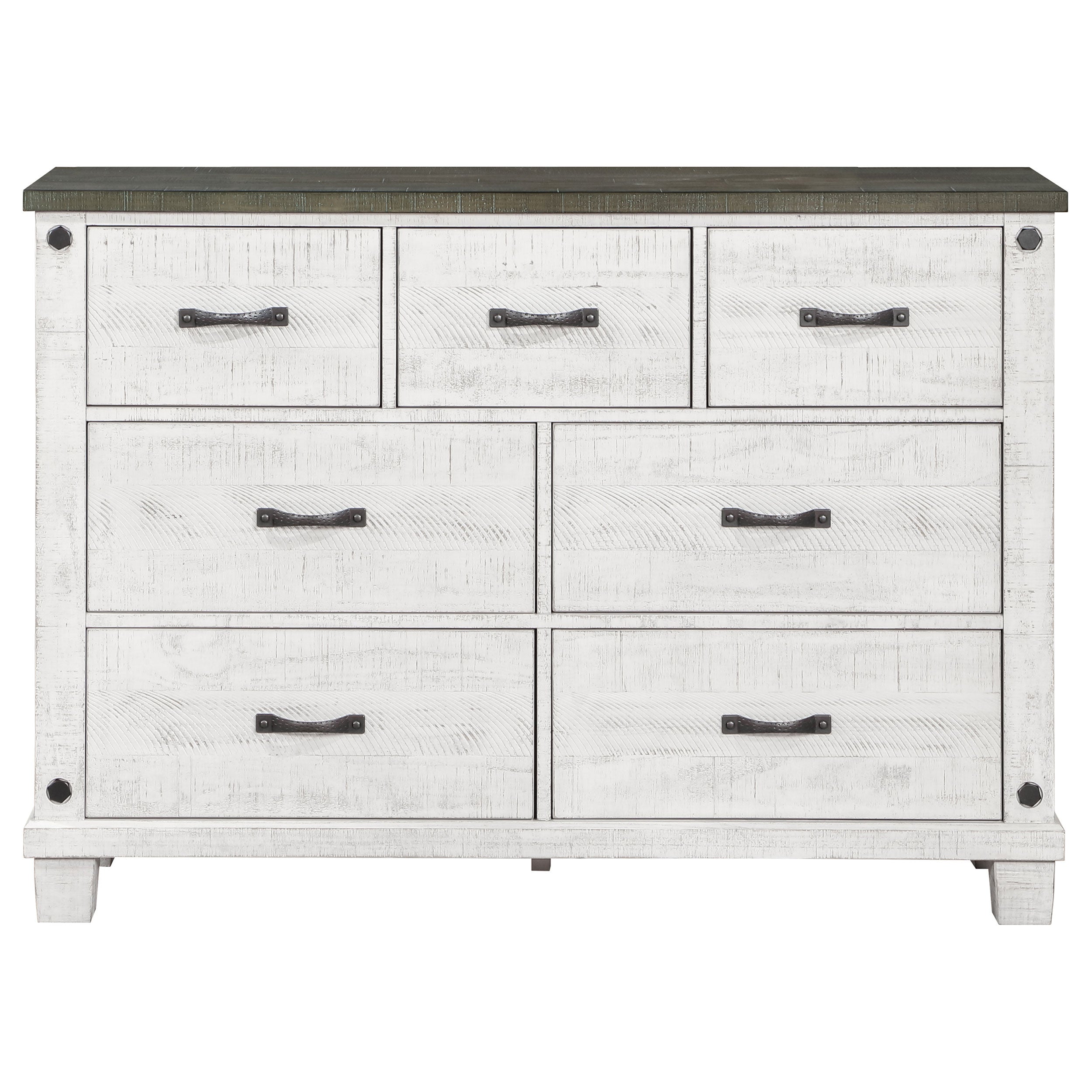 Lilith 7-drawer Dresser Distressed White — view 3