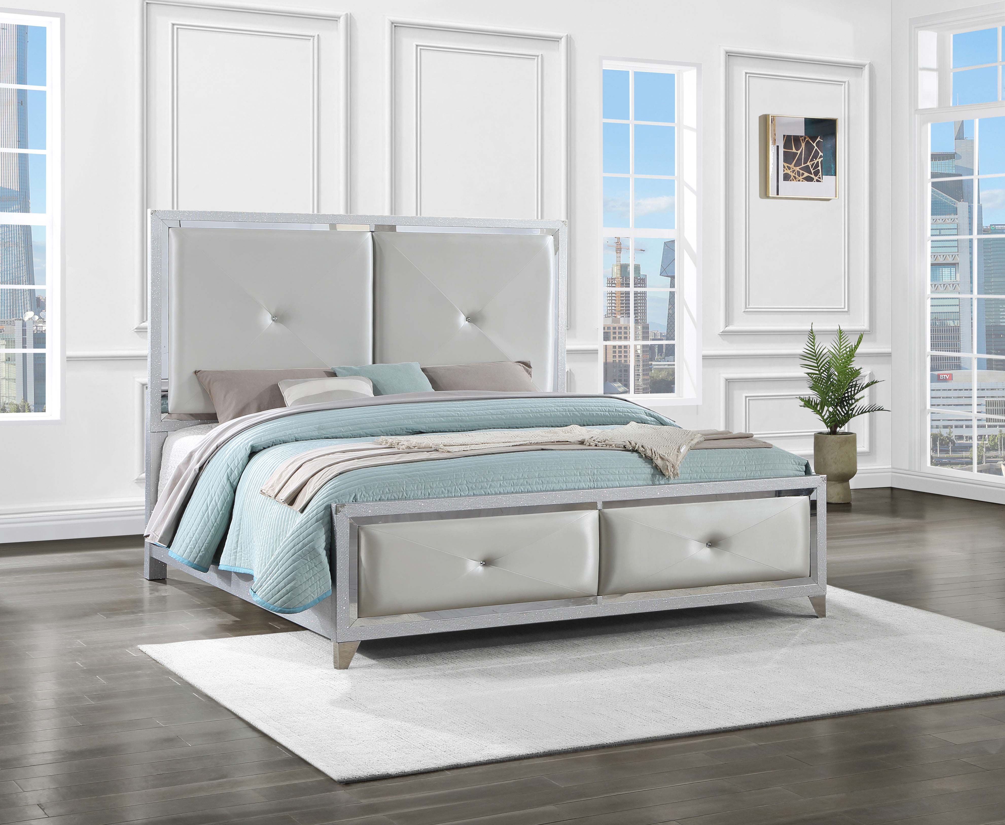 Larue Wood Queen Panel Bed Silver — view 2